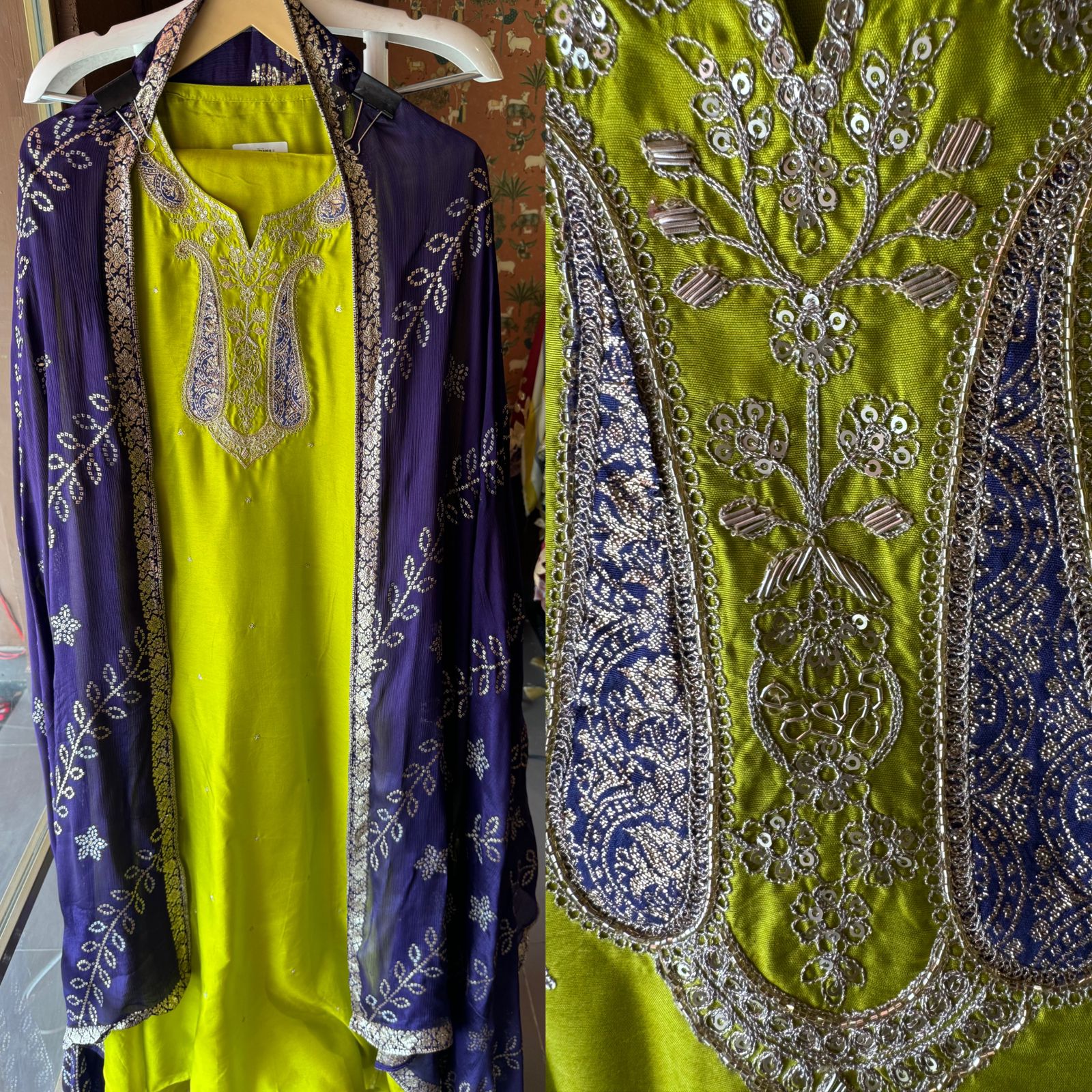 Pure silk (Unstitched kurta)