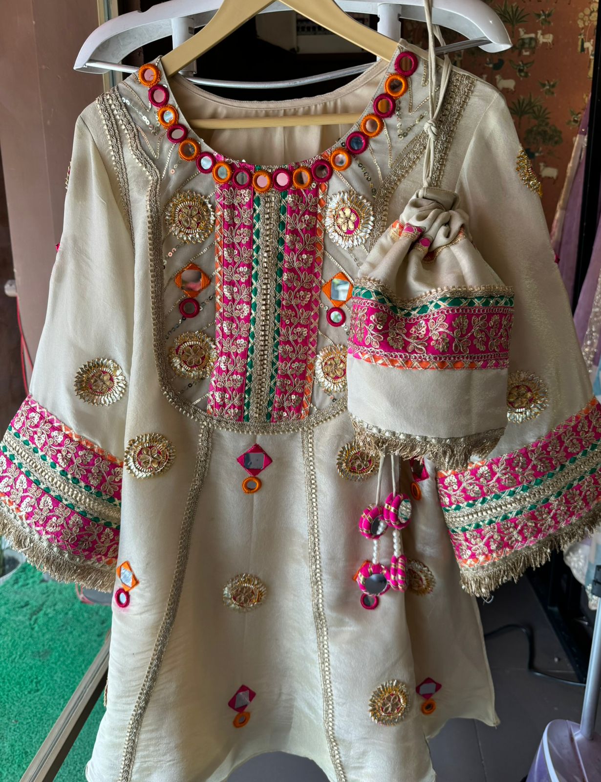 Pure shimmer tissue silk top