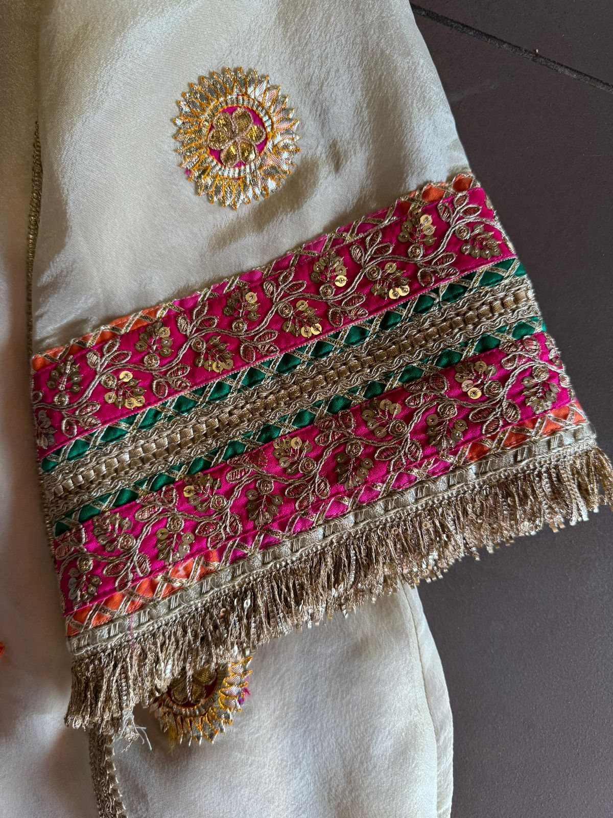 Pure shimmer tissue silk top