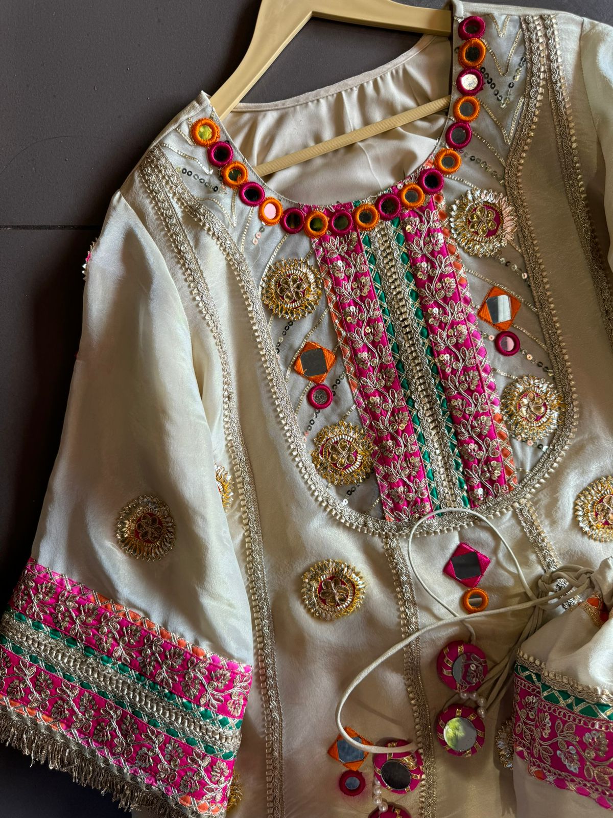 Pure shimmer tissue silk top