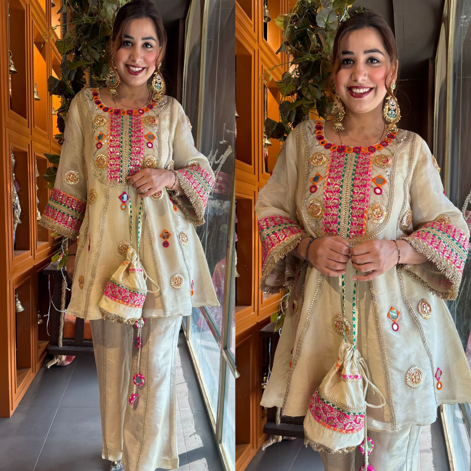 Pure shimmer tissue silk top