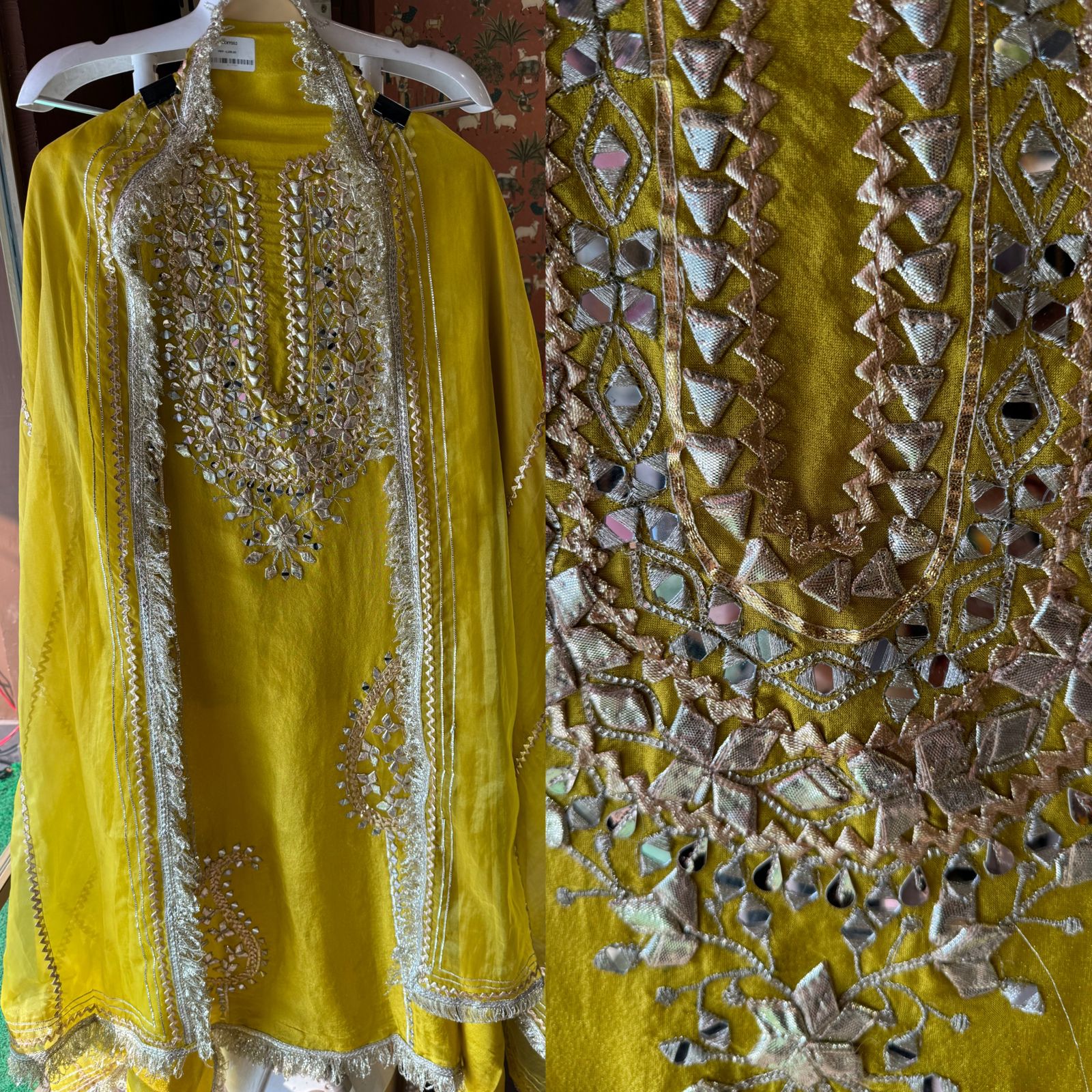 Soft shimmer tissue Unstitched Full Size shirt