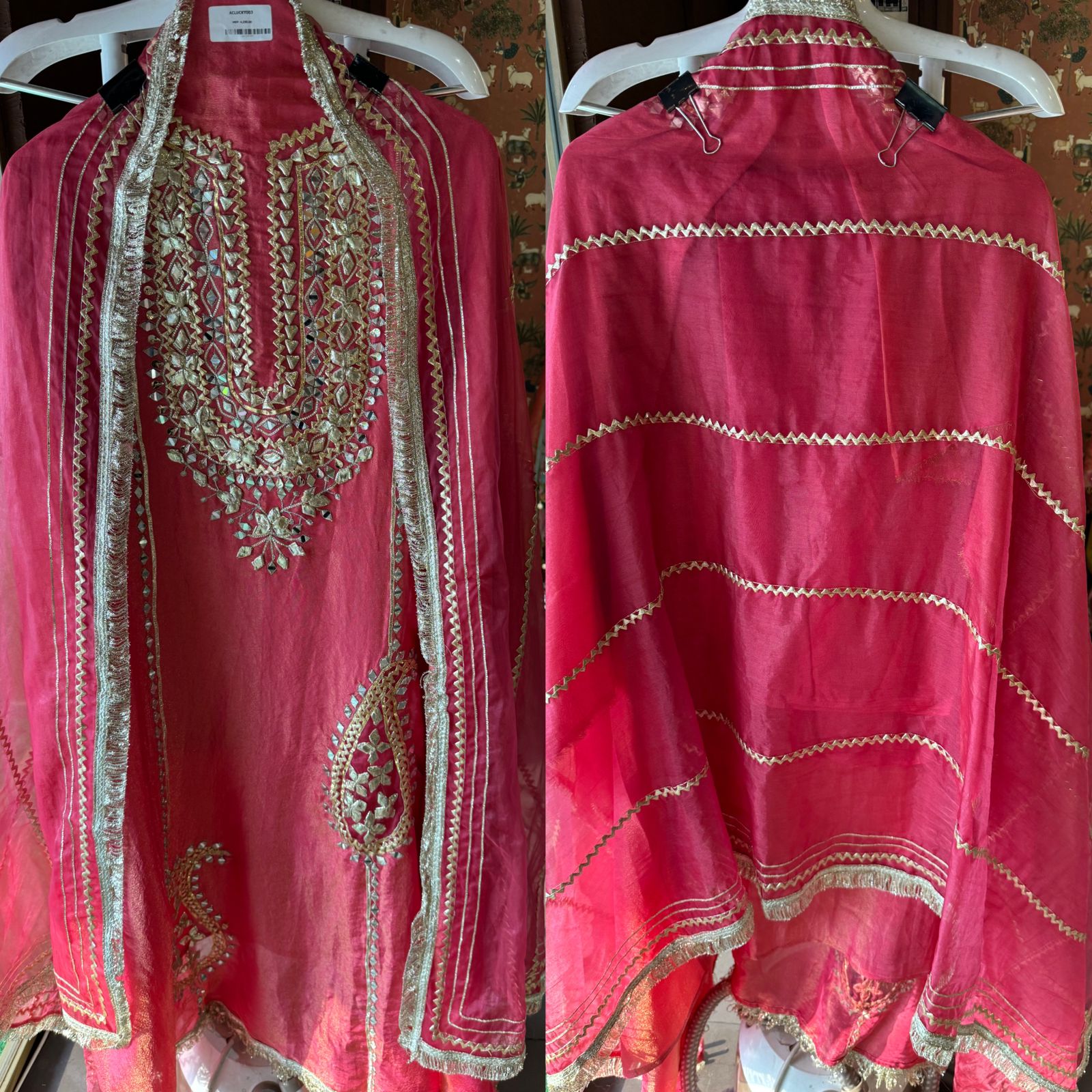 Soft shimmer tissue Unstitched Full Size shirt