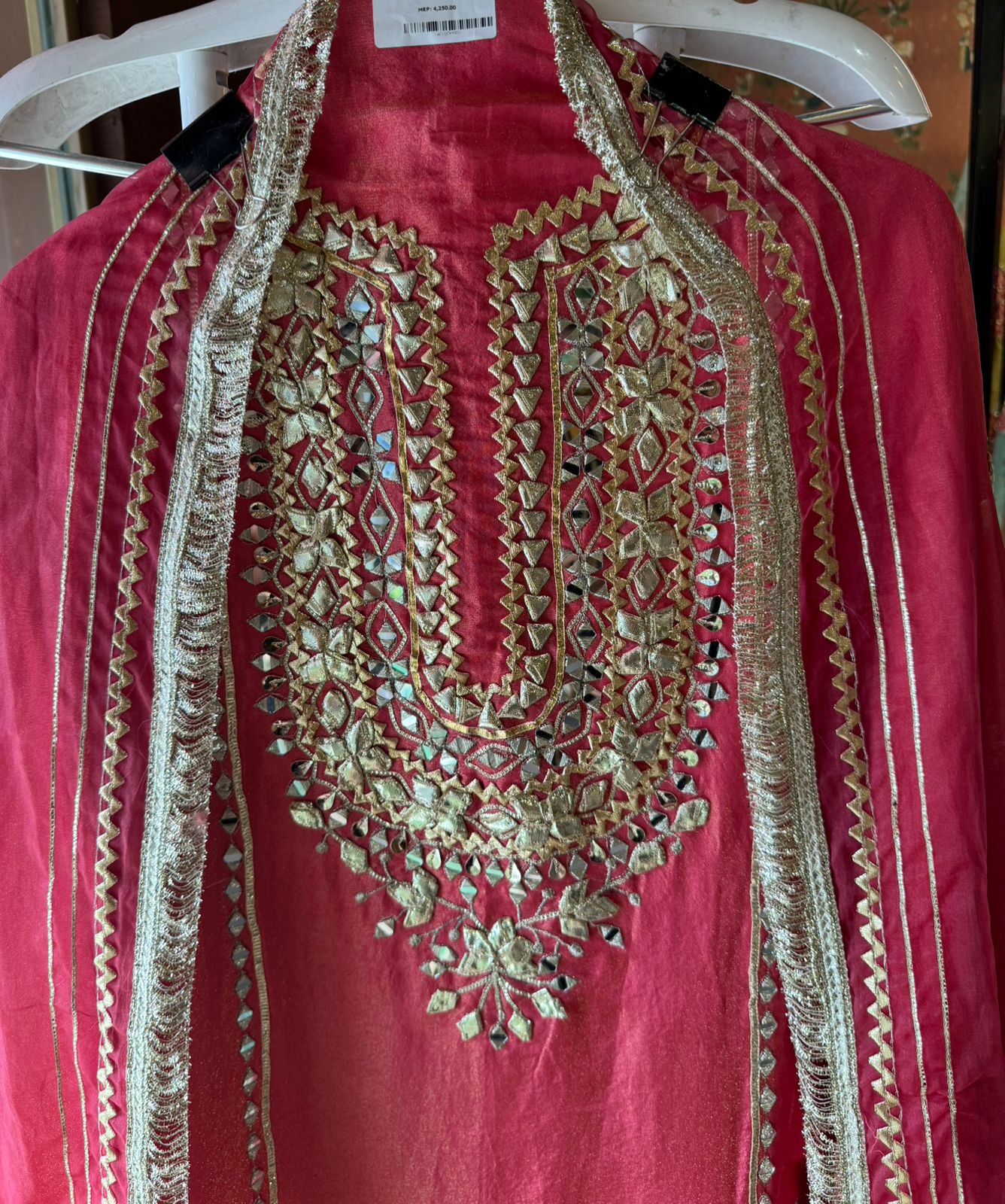 Soft shimmer tissue Unstitched Full Size shirt