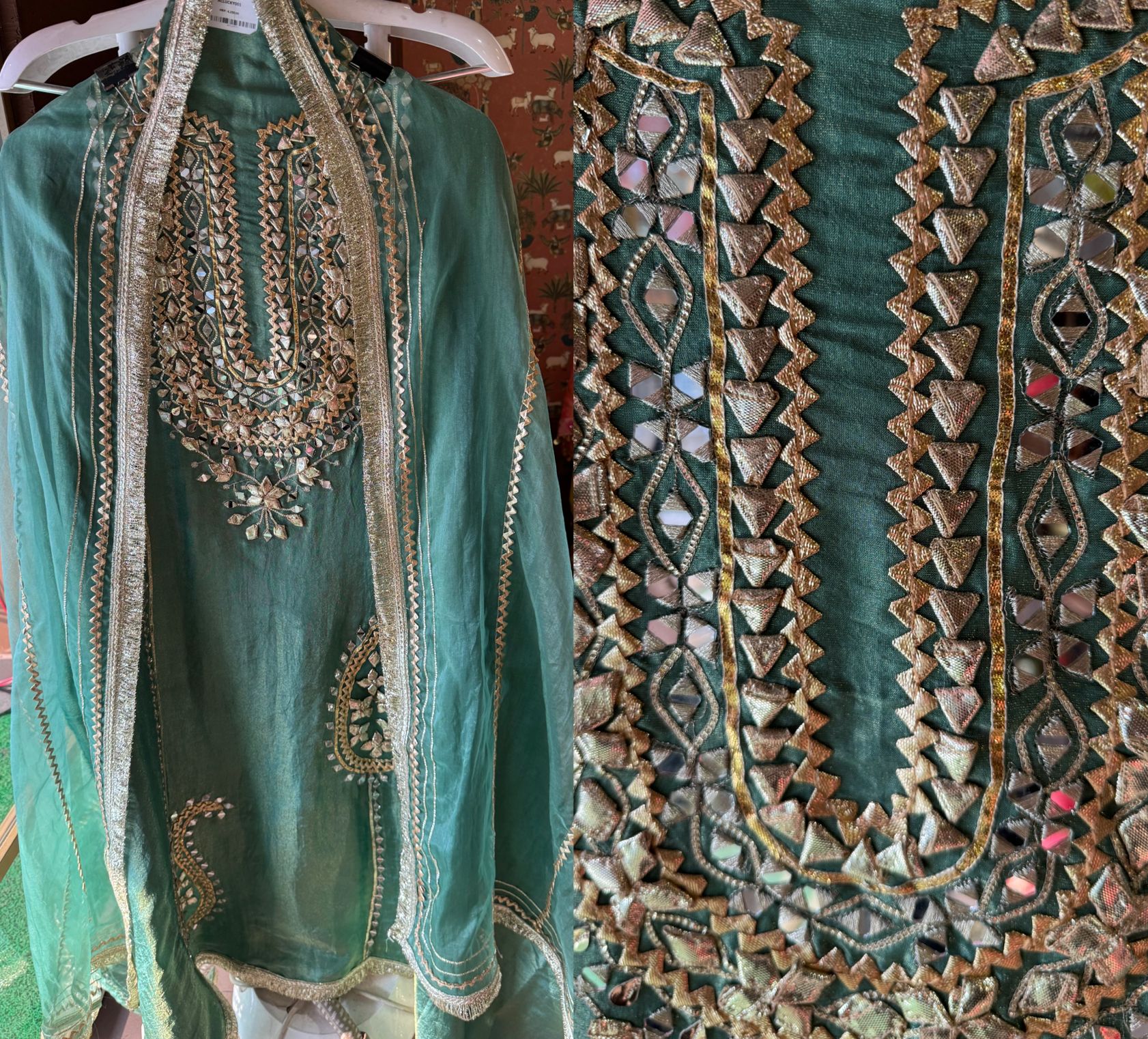 Soft shimmer tissue Unstitched Full Size shirt