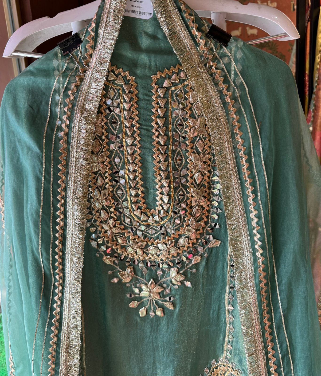 Soft shimmer tissue Unstitched Full Size shirt