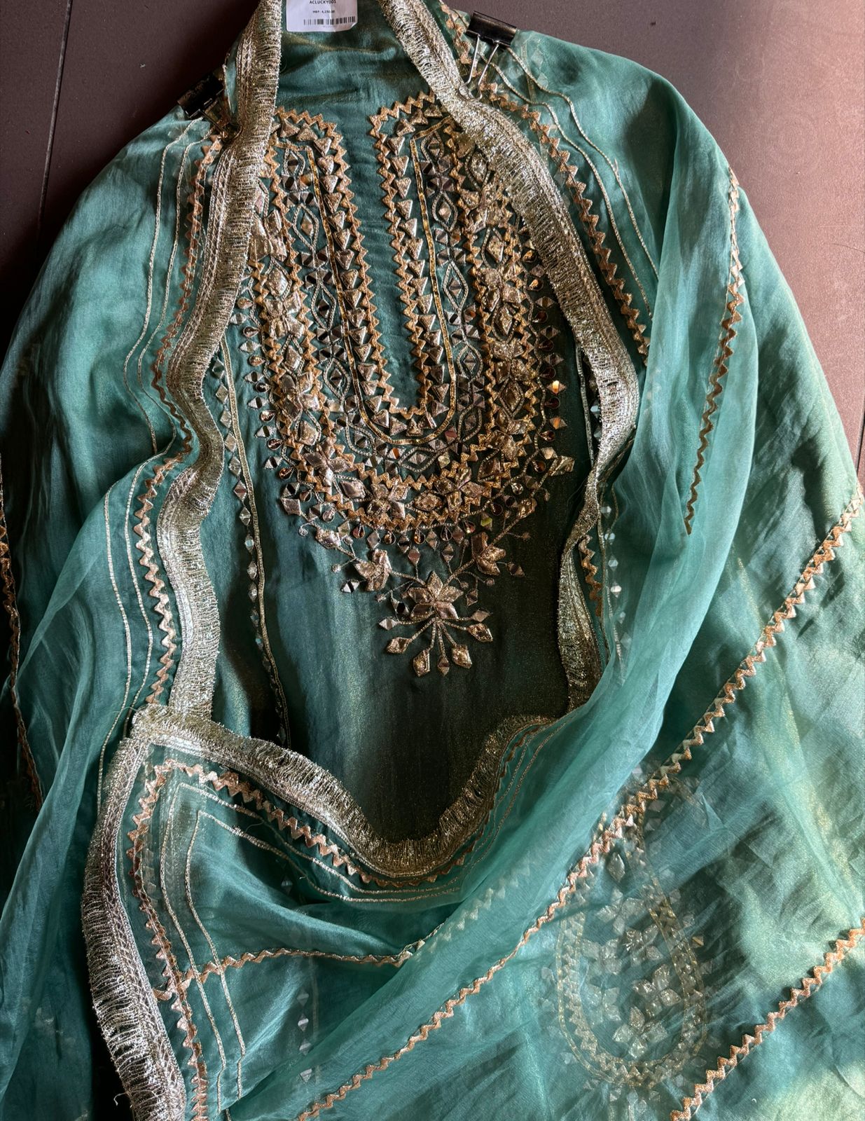 Soft shimmer tissue Unstitched Full Size shirt