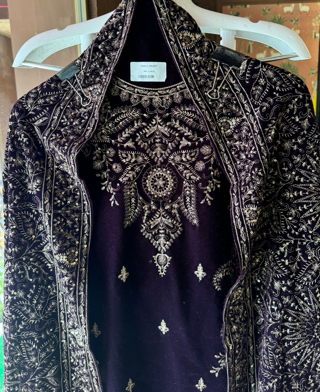 Pure micro velvet (Unstitched shirt)