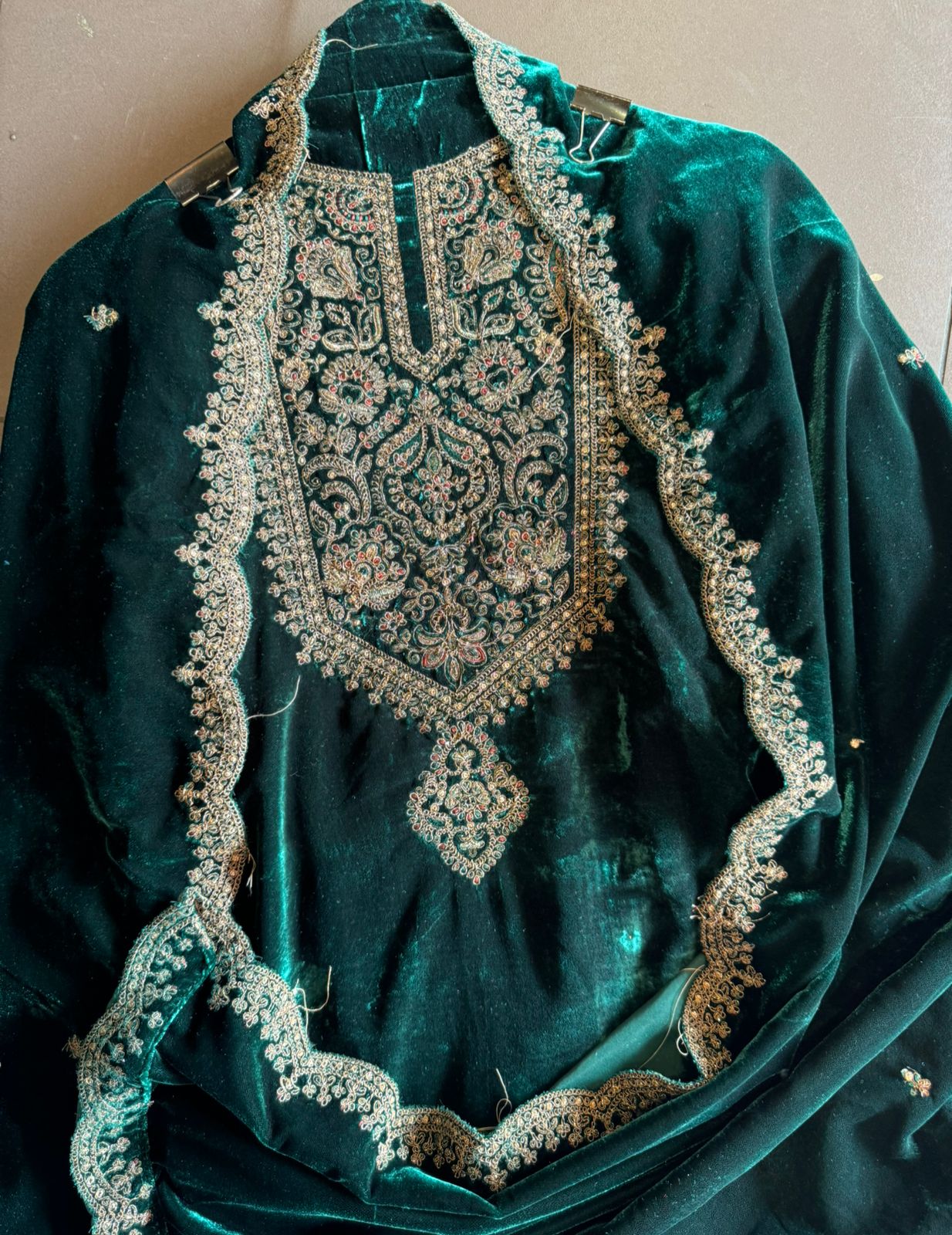 Pure micro velvet (Unstitched) shirt