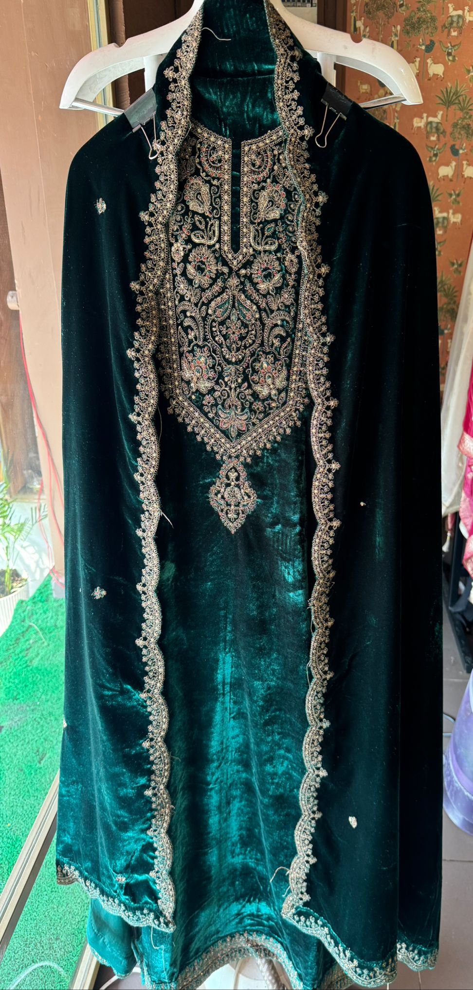 Pure micro velvet (Unstitched) shirt