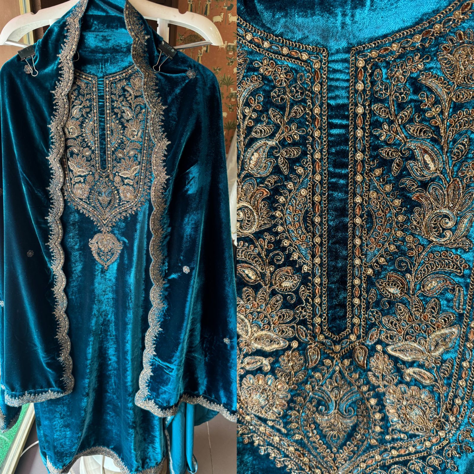 Pure micro velvet (Unstitched) shirt