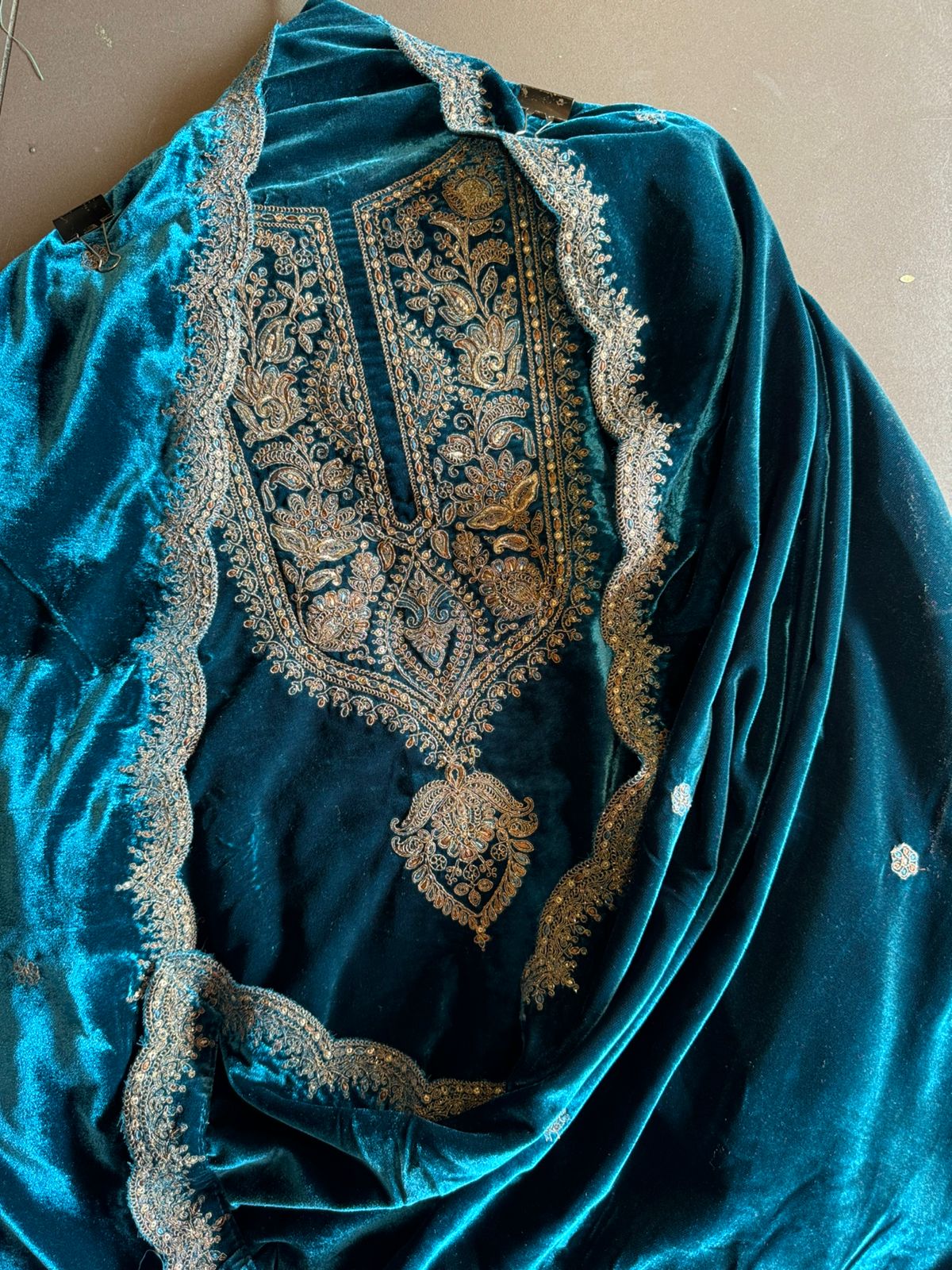 Pure micro velvet (Unstitched) shirt