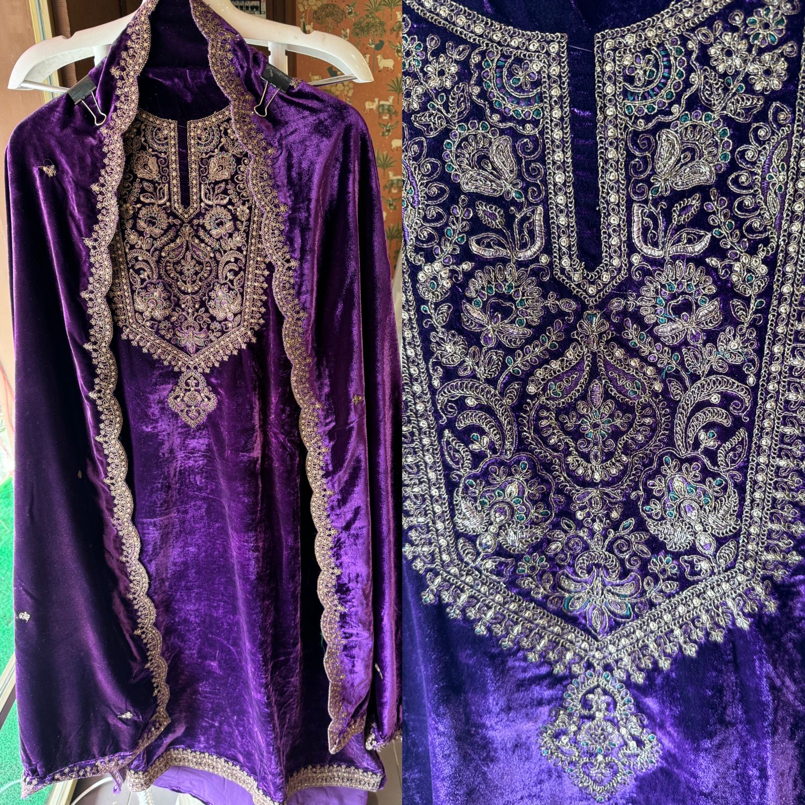 Pure micro velvet (Unstitched) shirt