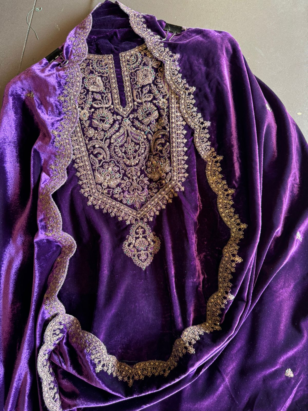 Pure micro velvet (Unstitched) shirt