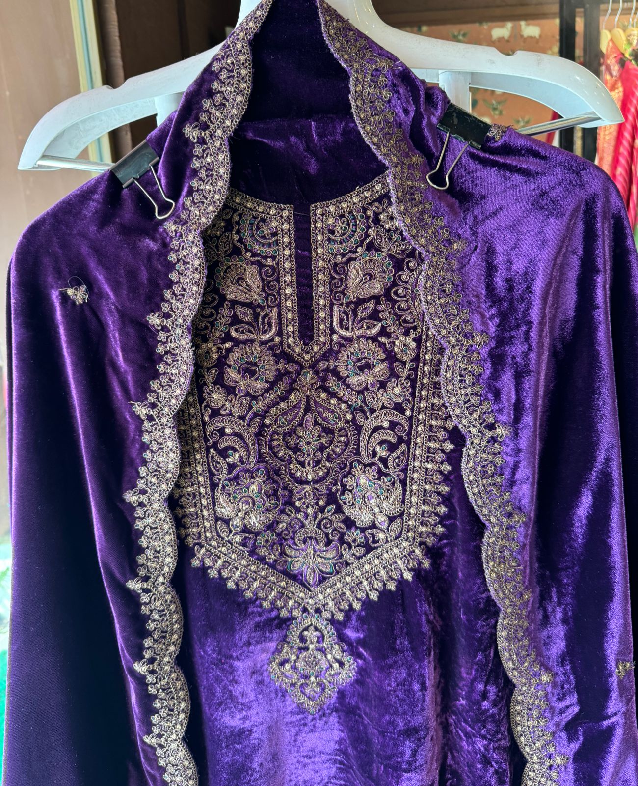 Pure micro velvet (Unstitched) shirt