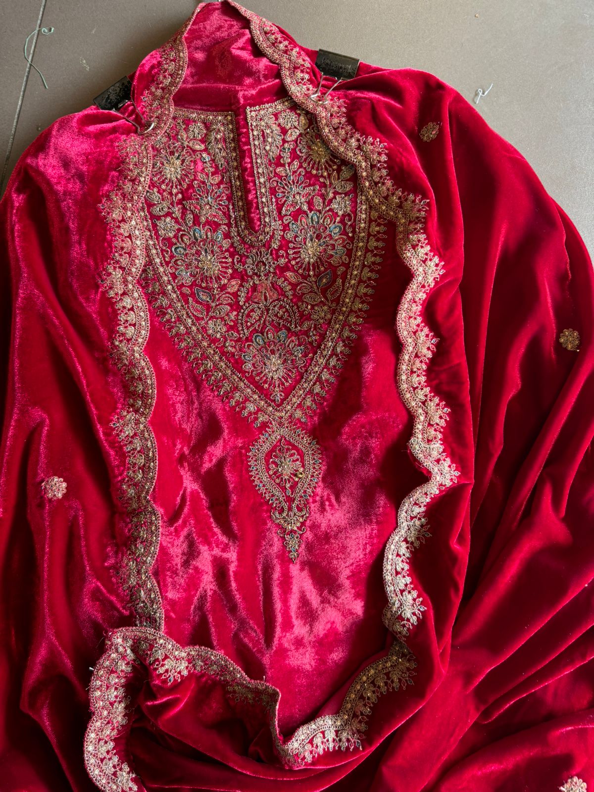 Pure micro velvet (Unstitched) shirt