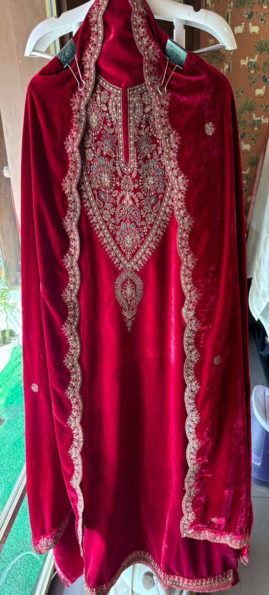 Pure micro velvet (Unstitched) shirt