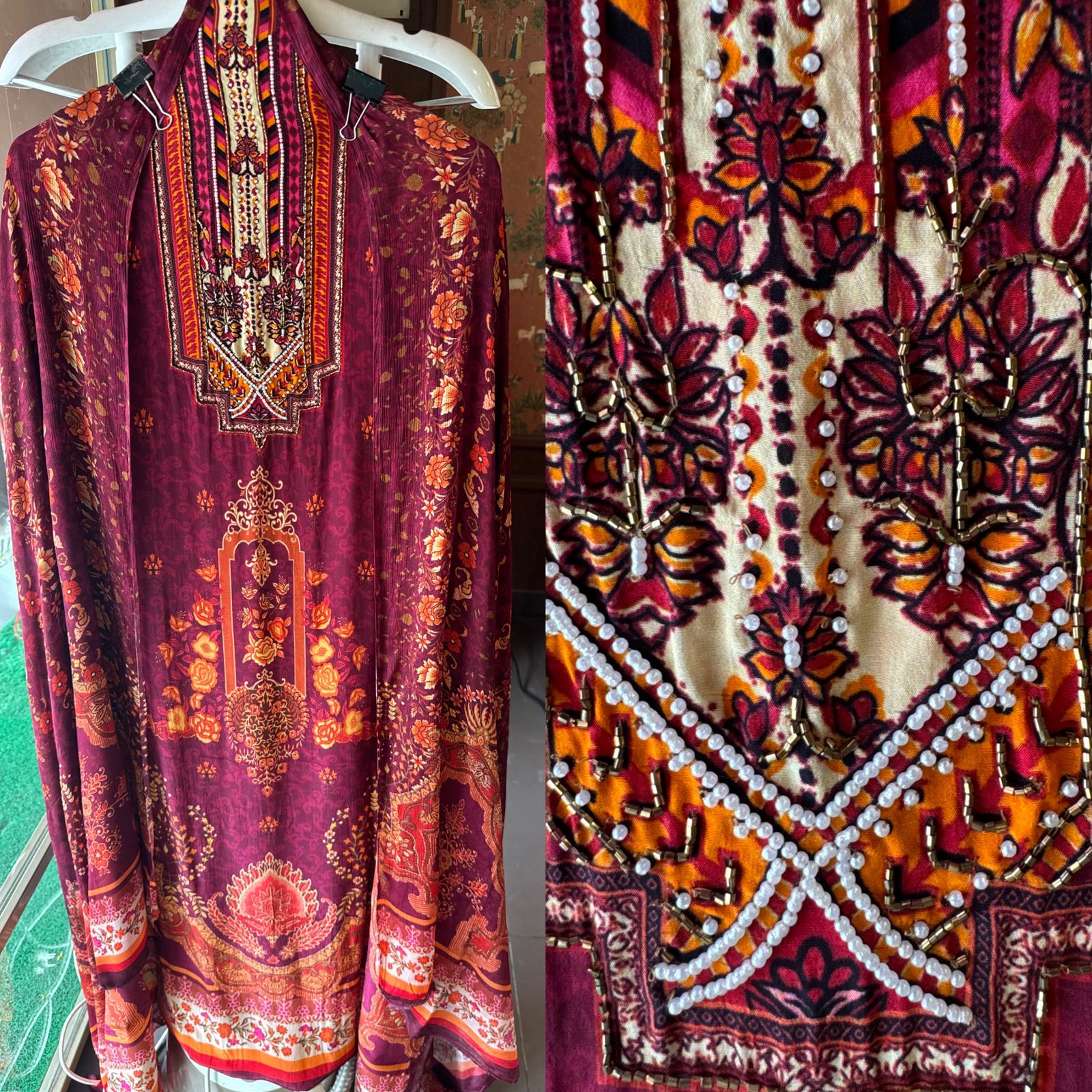 Pure crepe Pakistani digital prints (Unstitched fabrics)