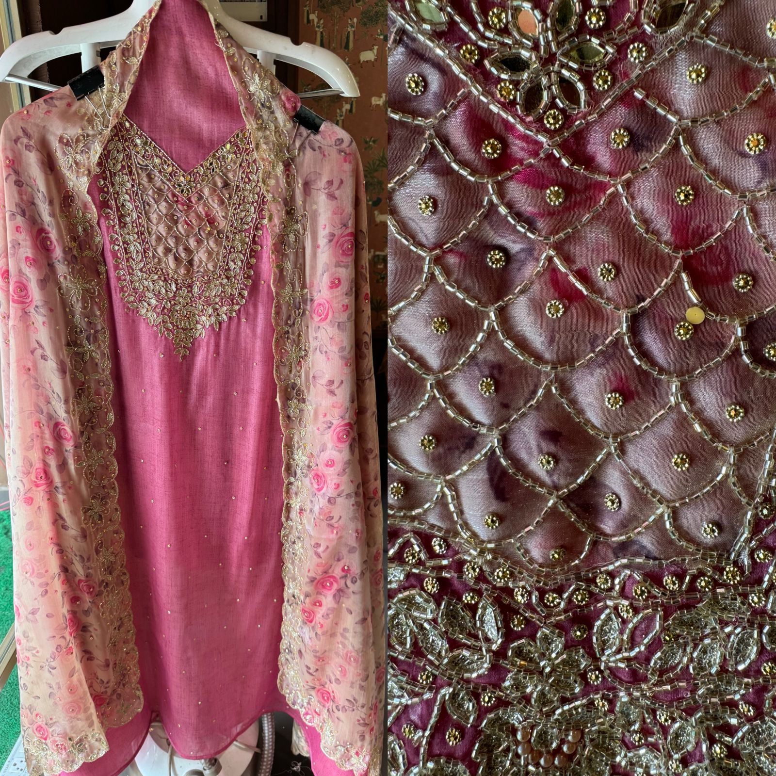 Pure soft glass tissue unstitched shirt