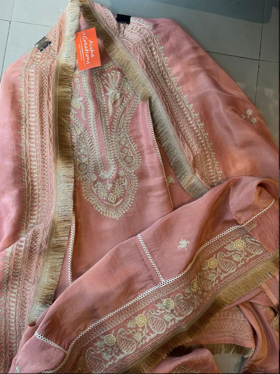 Pure tissue jacquard unstitched shirt