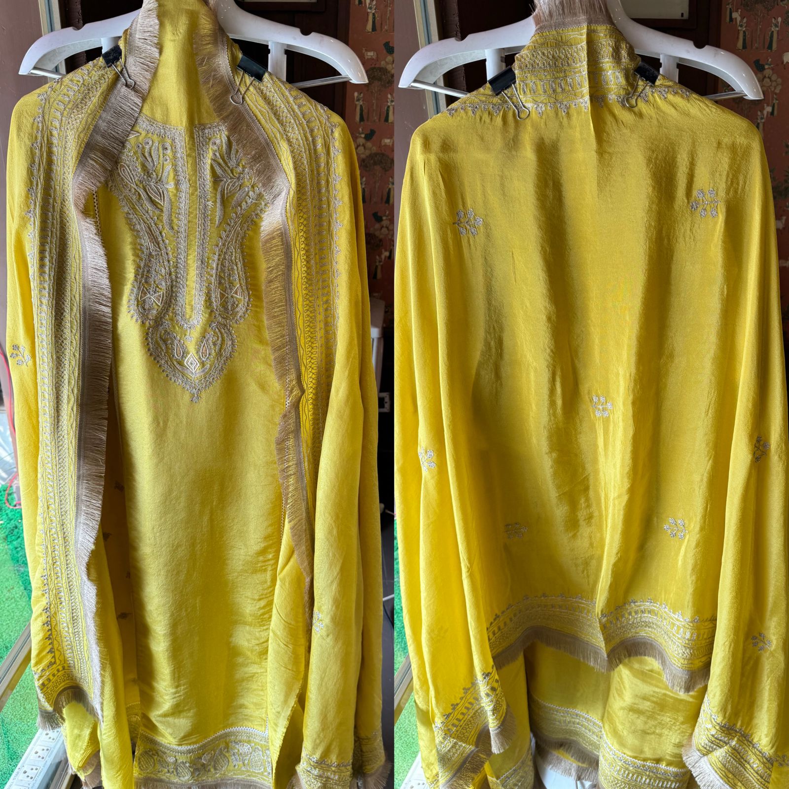 Pure tissue jacquard unstitched shirt