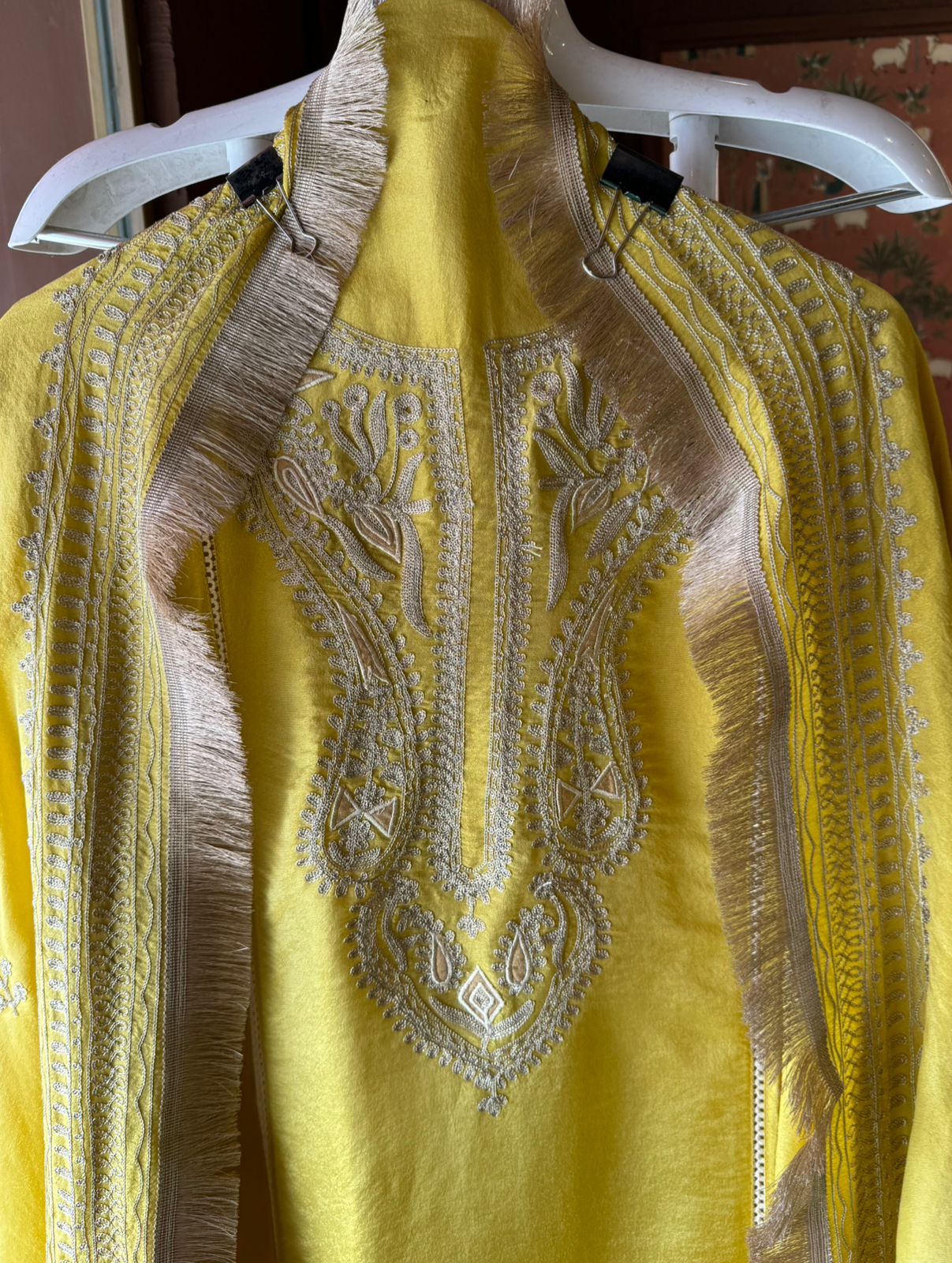 Pure tissue jacquard unstitched shirt