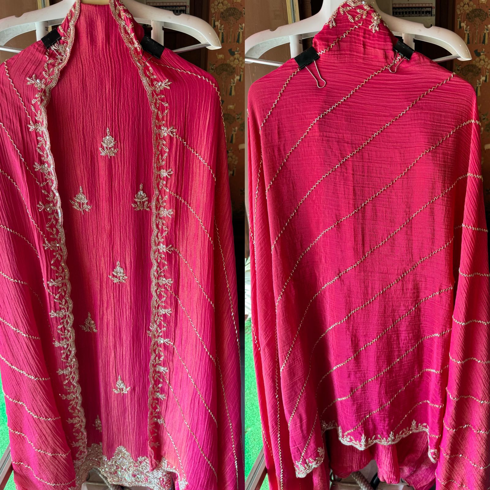 Pure tissue jacquard unstitched shirt