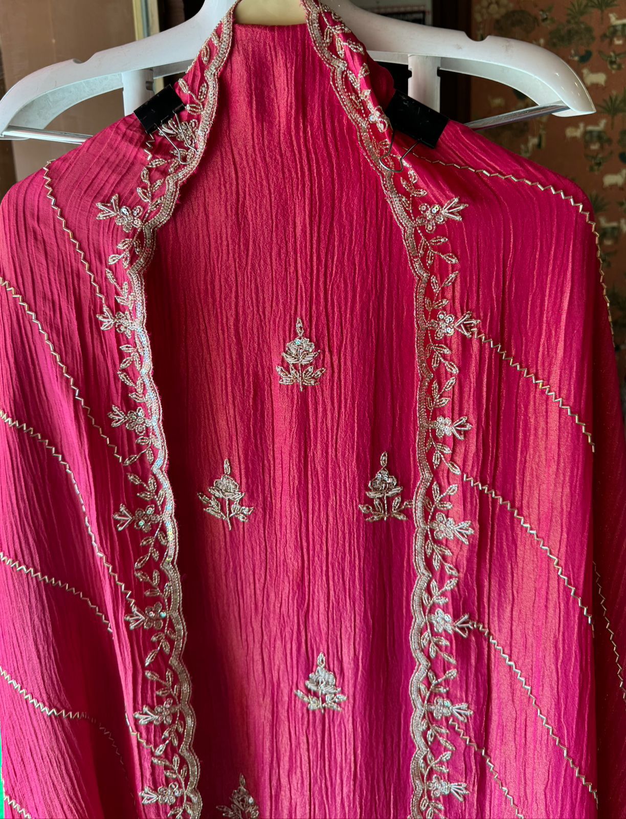 Pure tissue jacquard unstitched shirt