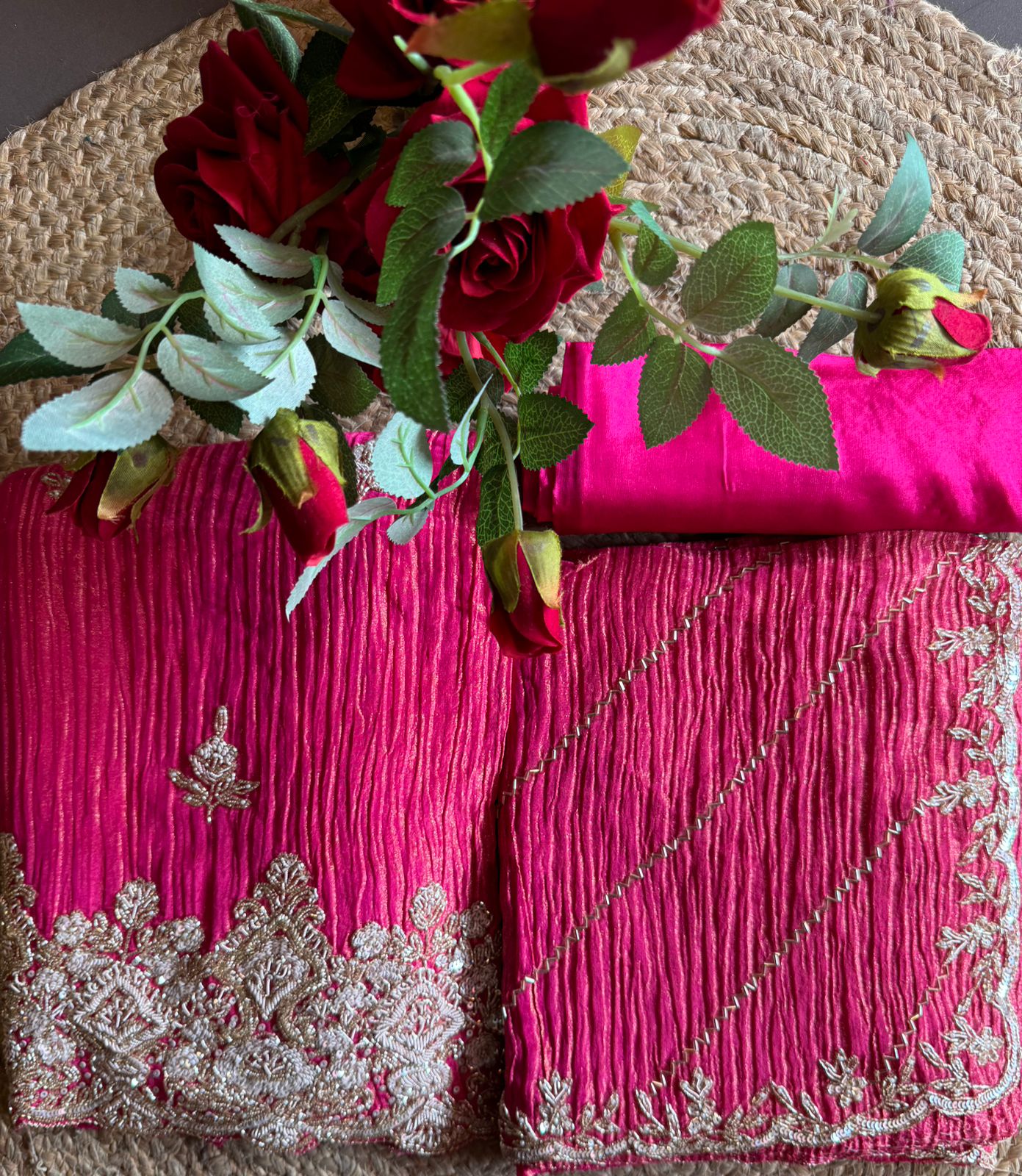 Pure tissue jacquard unstitched shirt