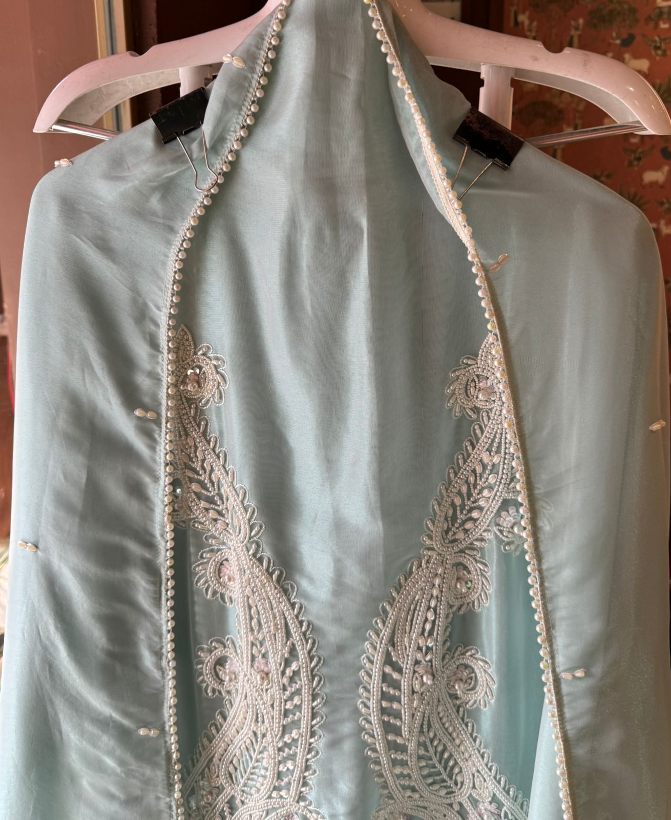 Pure shimmer tissue unstitched Pakistani hand embroidered Concepts