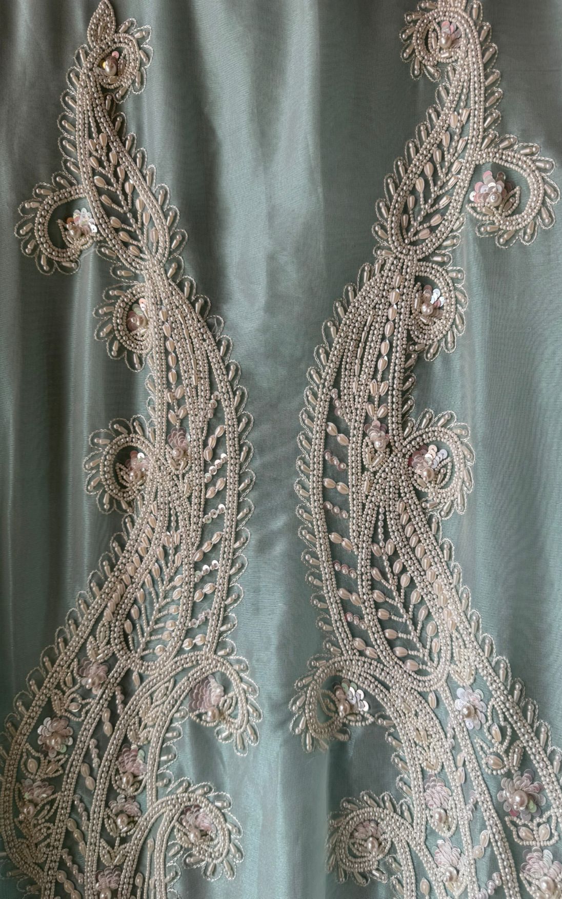 Pure shimmer tissue unstitched Pakistani hand embroidered Concepts