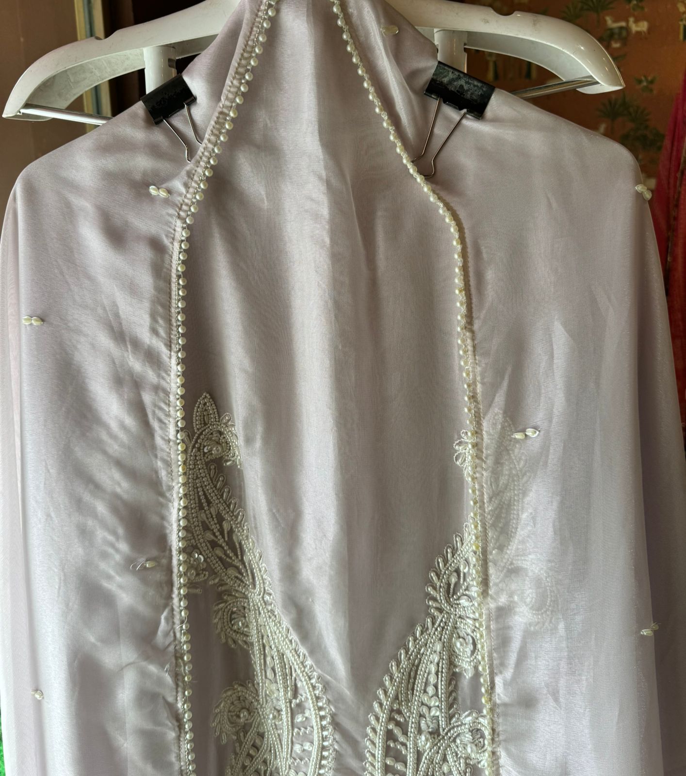 Pure shimmer tissue unstitched Pakistani hand embroidered Concepts