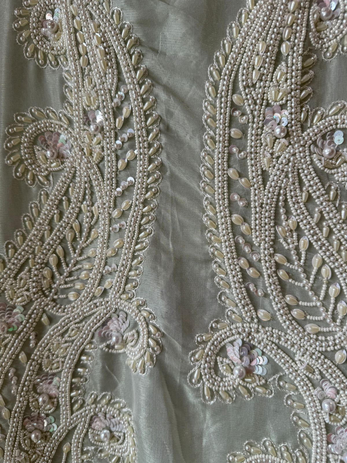 Pure shimmer tissue unstitched Pakistani hand embroidered Concepts