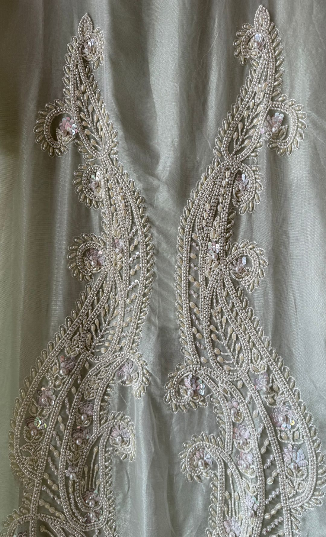 Pure shimmer tissue unstitched Pakistani hand embroidered Concepts