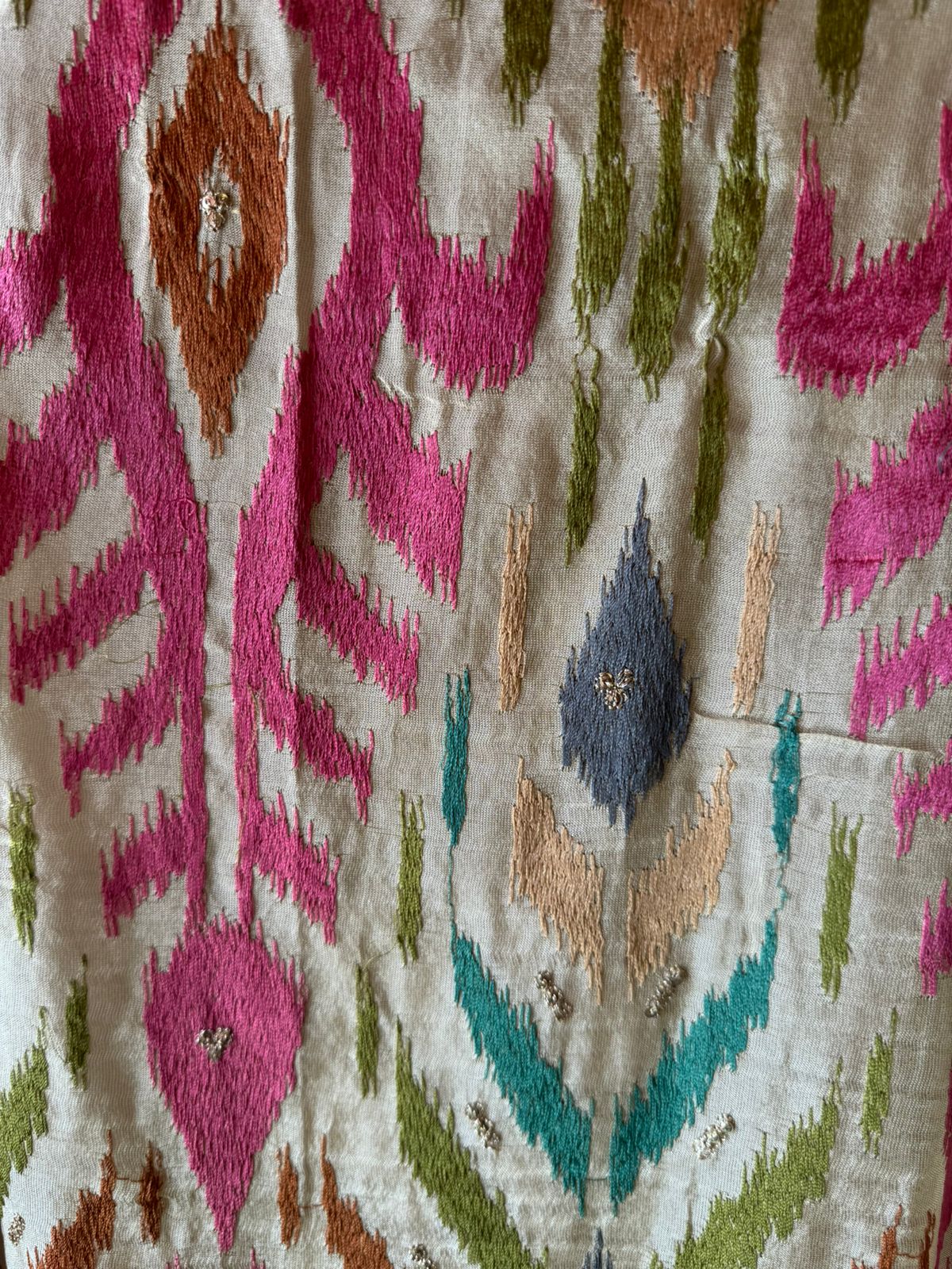 Shop Our New launch On tissue with Ikkat embroidered dupatta concept