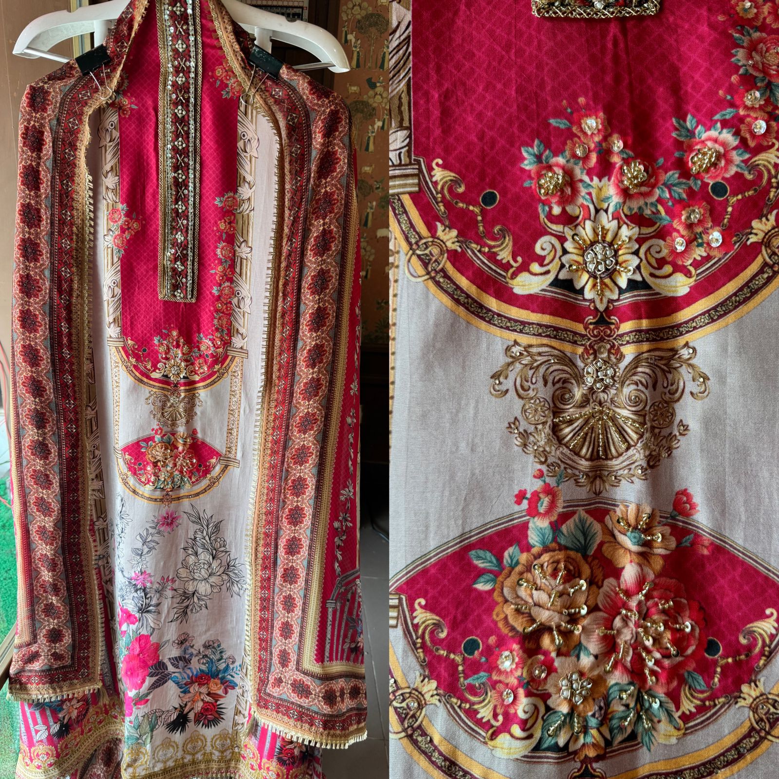 Pure Opada silk Unstitched suit