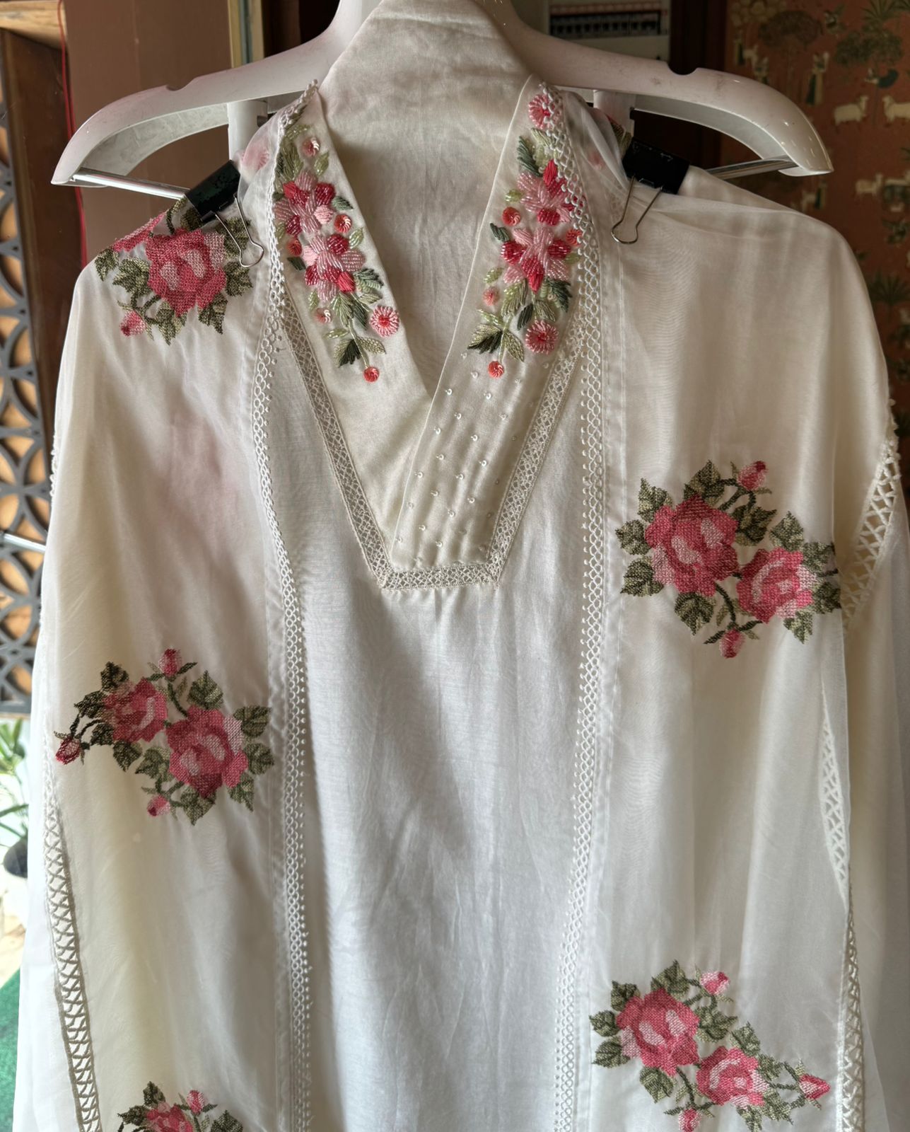 Pure cotton chanderi Unstitched kurta