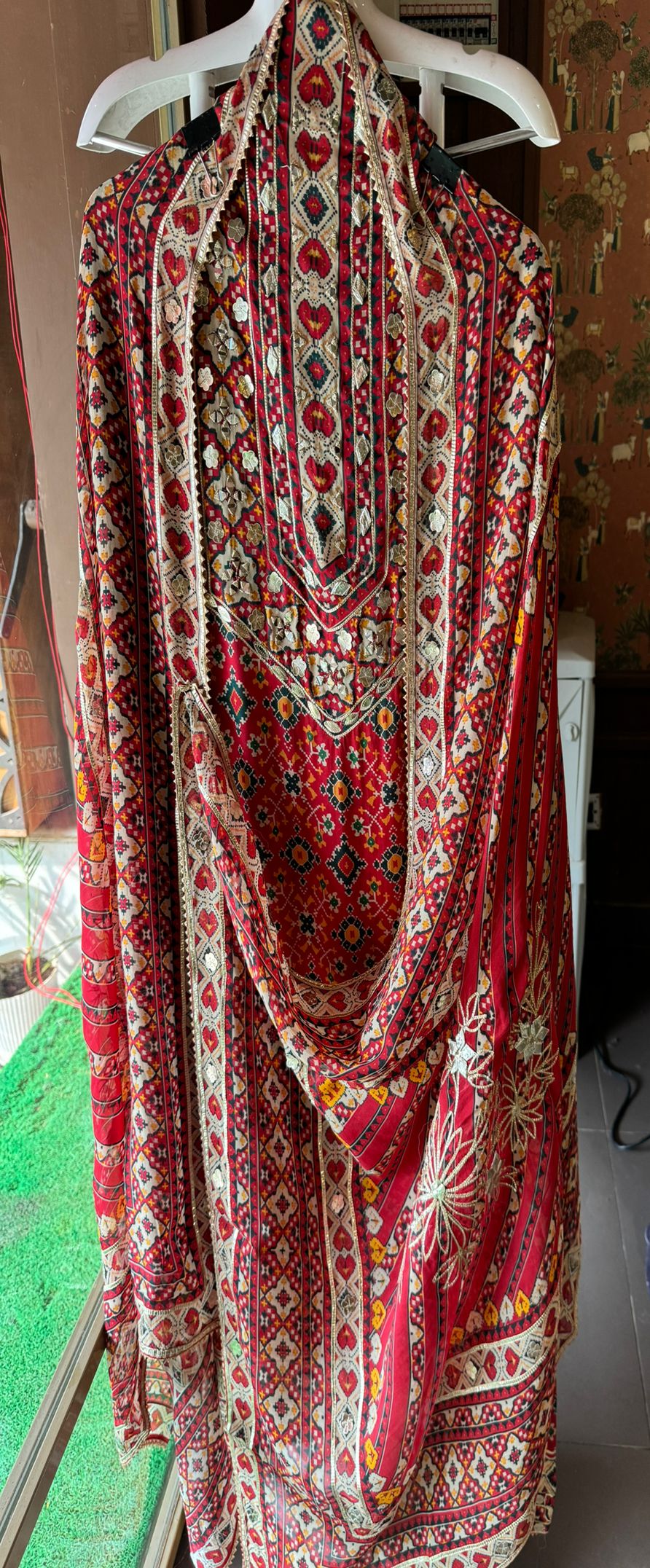 Soft organza Ikkat Patola digital printed shirt