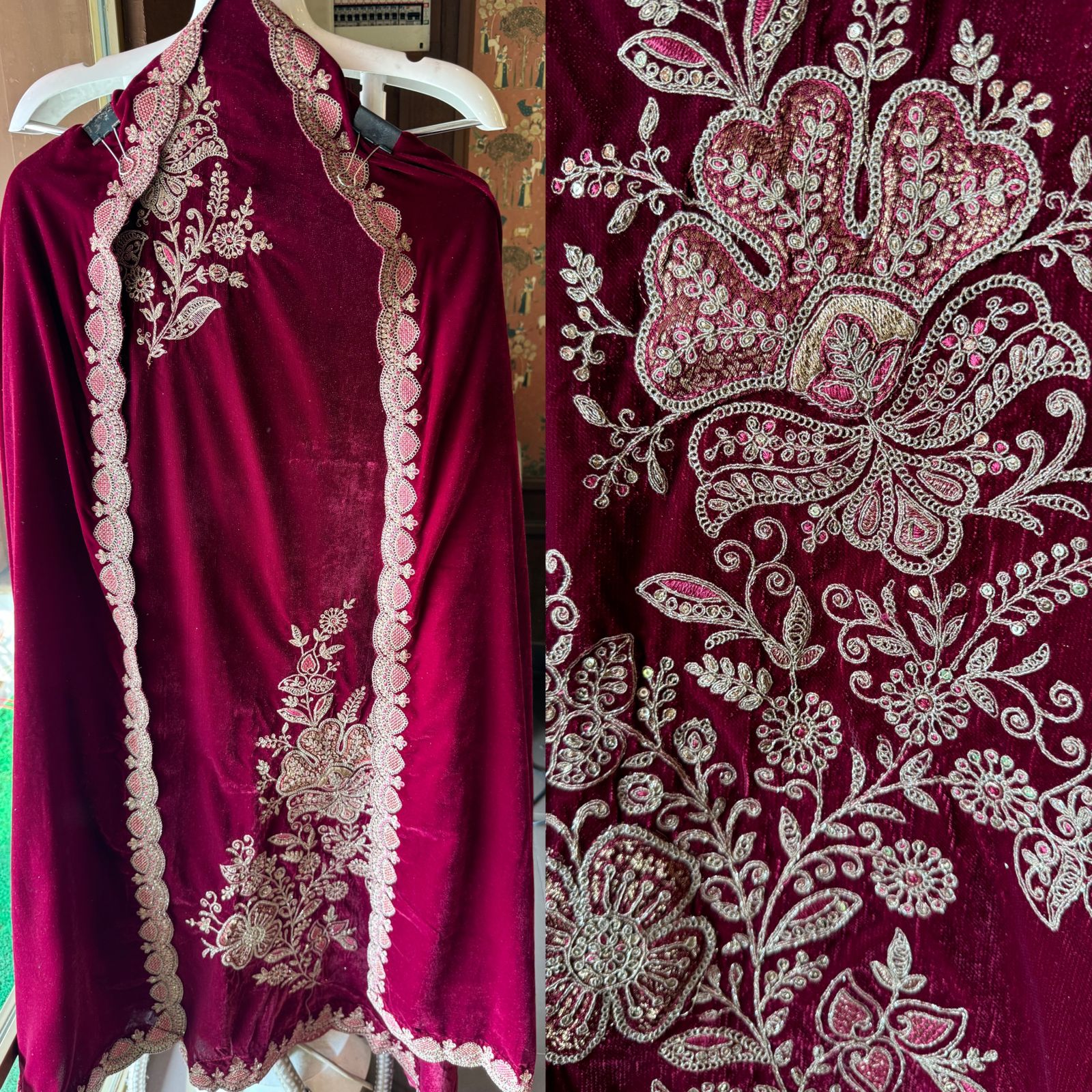 Pure micro velvet Unstitched Shirt