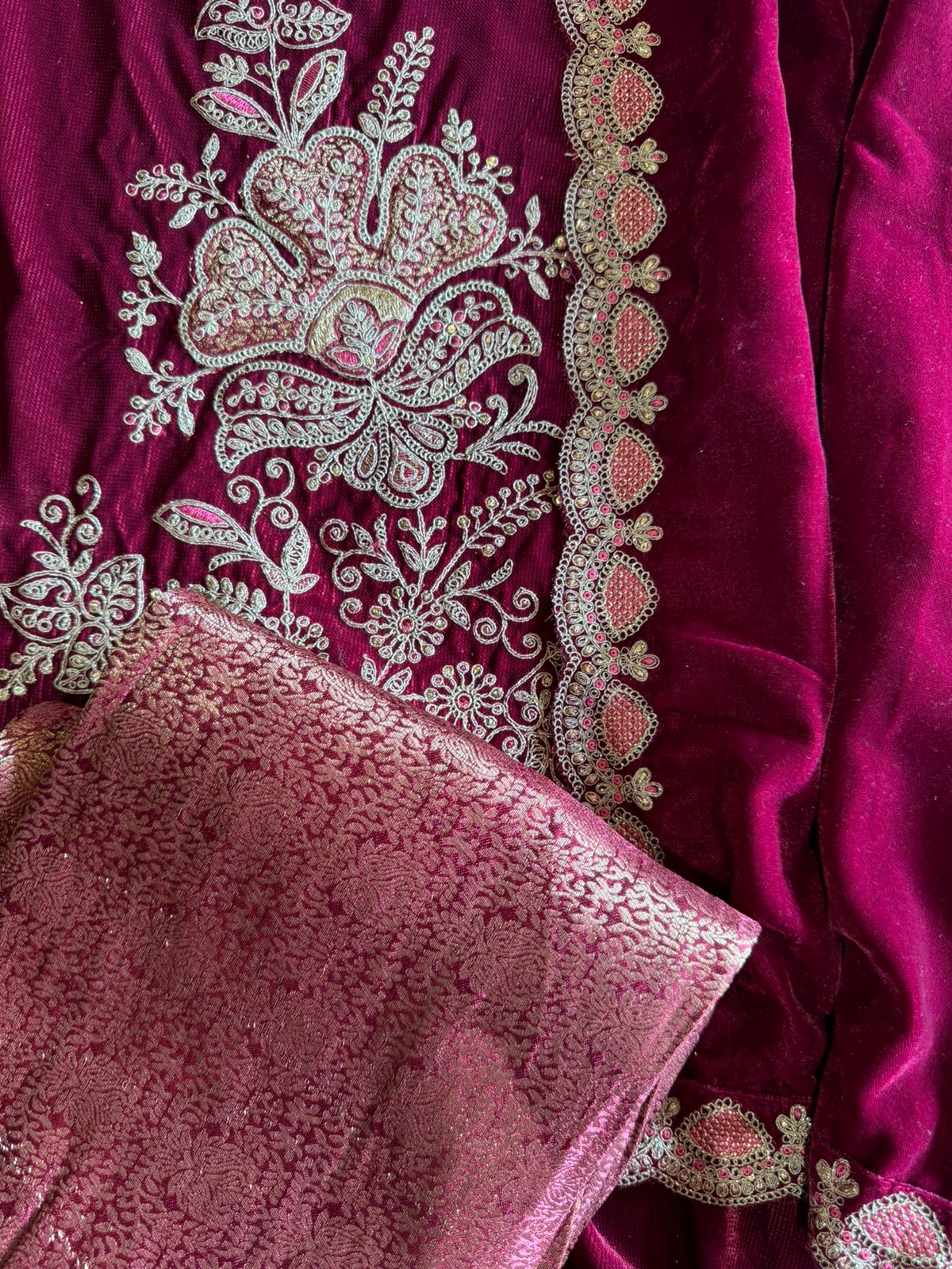 Pure micro velvet Unstitched Shirt