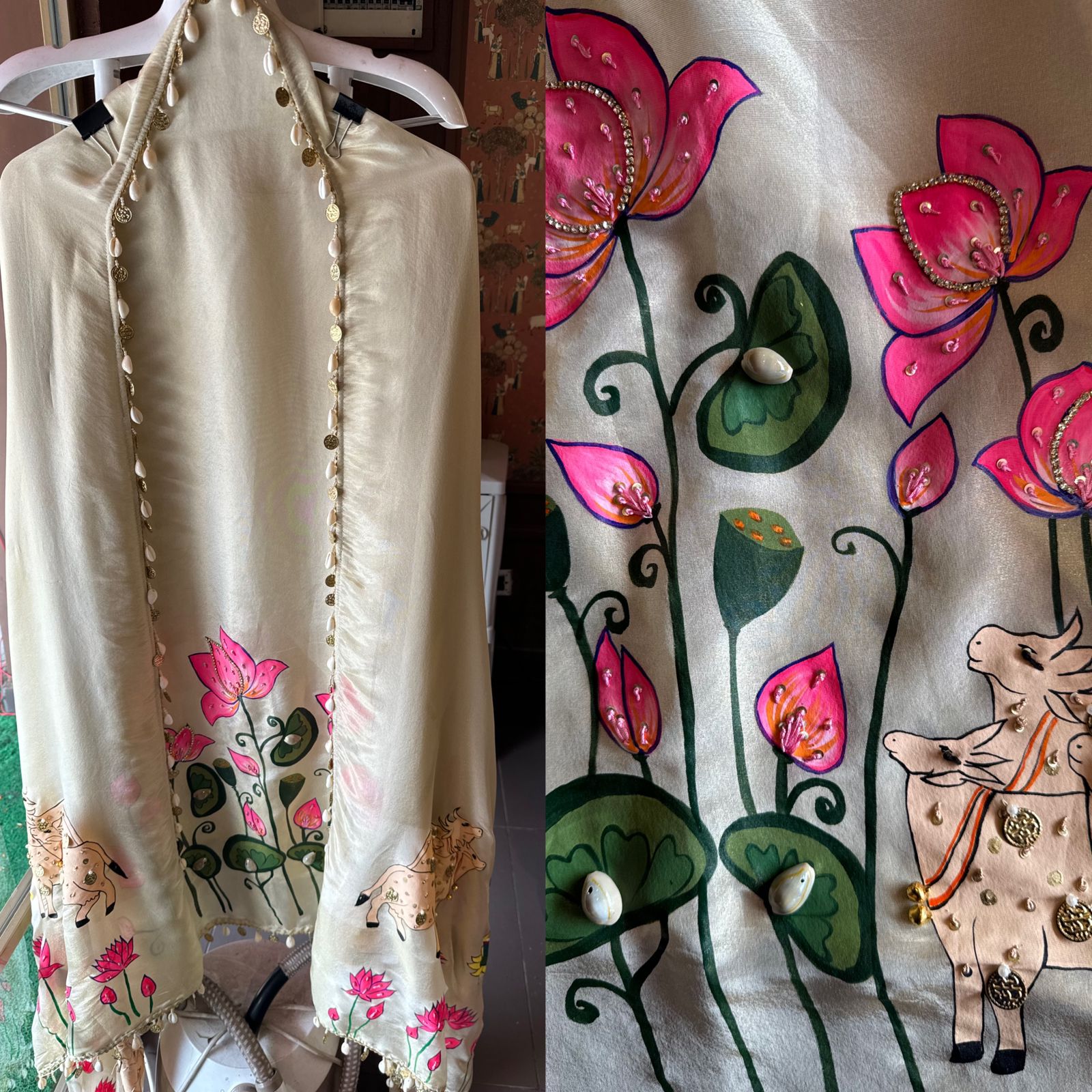 Pure tissue hand painted suit