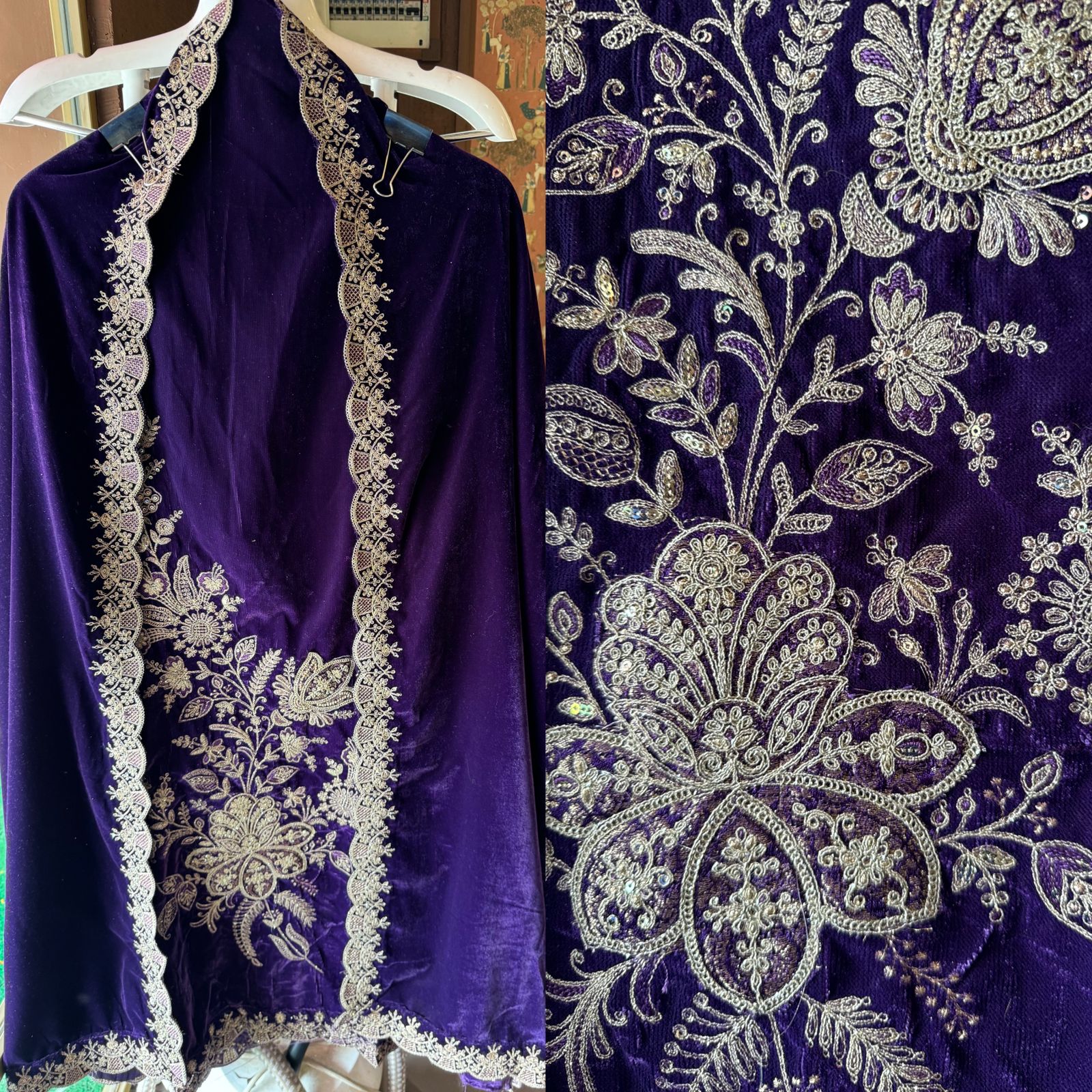 Pure micro velvet Unstitched Shirt