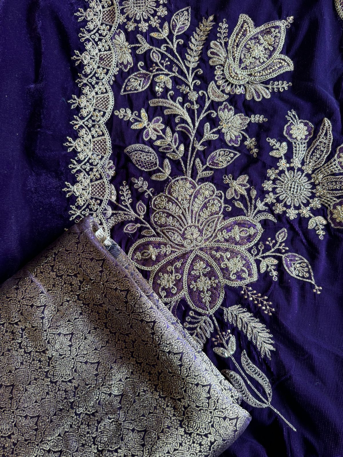 Pure micro velvet Unstitched Shirt