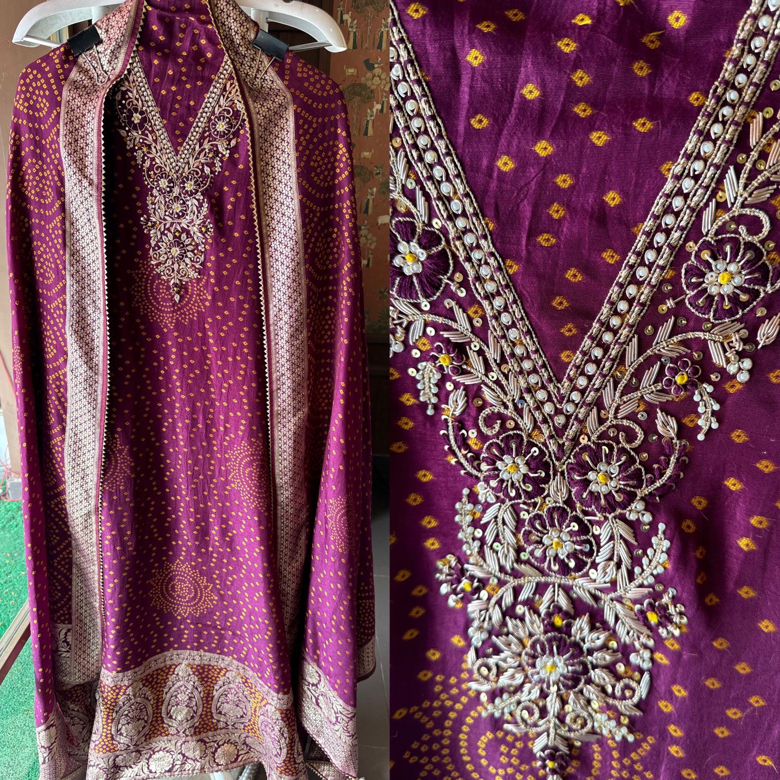 Pure Silk bandhani Printed Suit