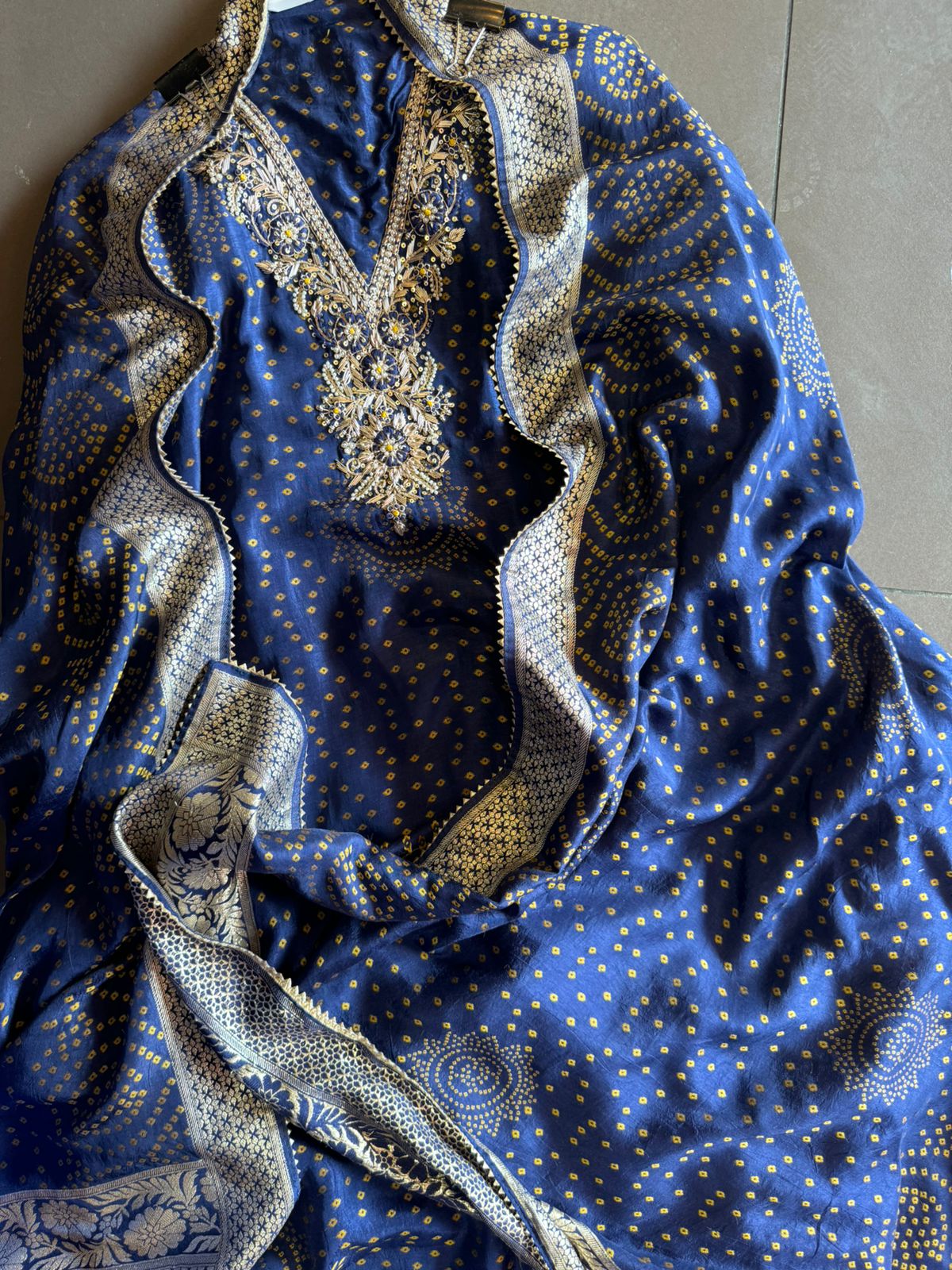 Pure Silk bandhani Printed Suit