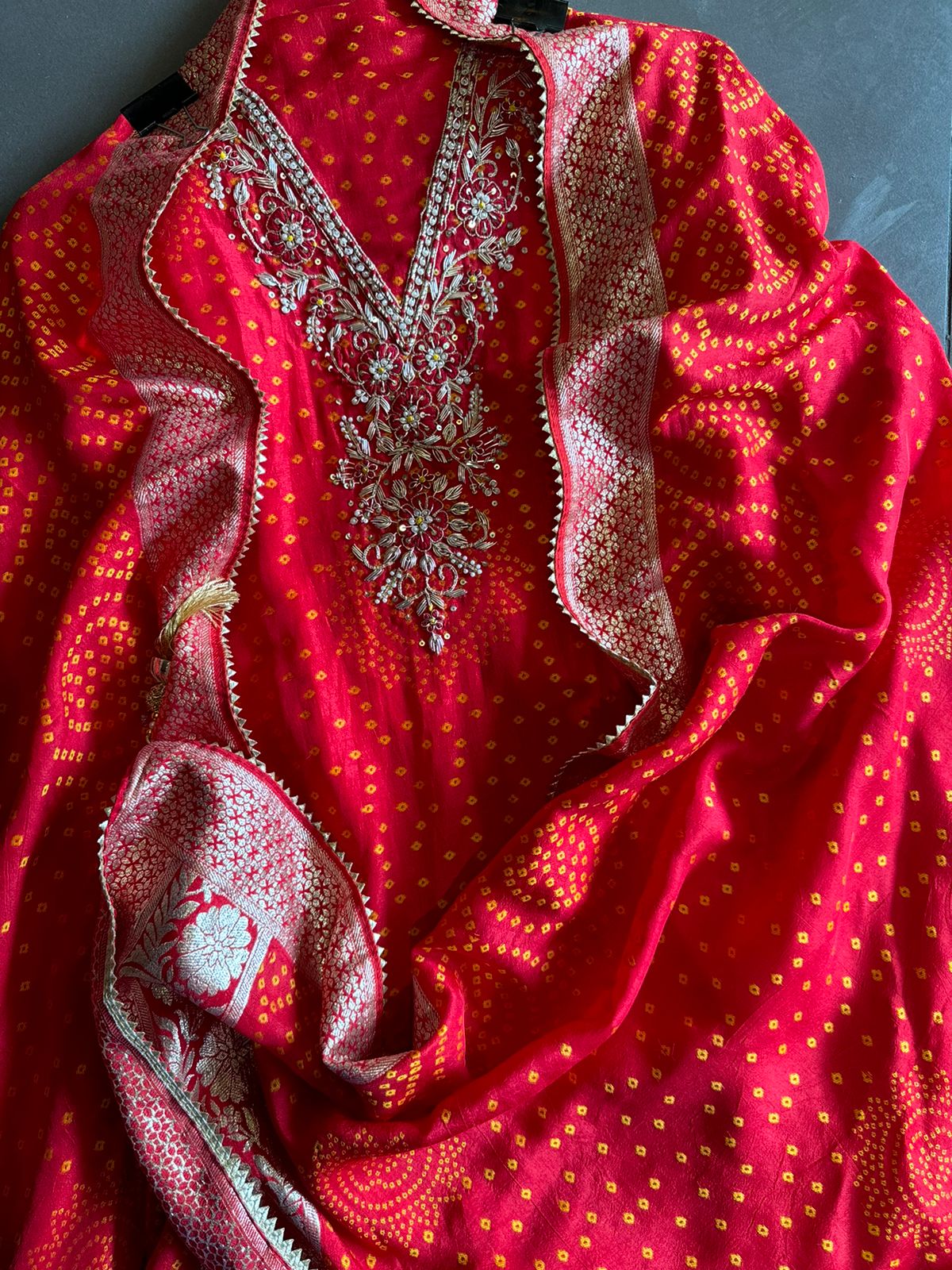 Pure Silk bandhani Printed Suit