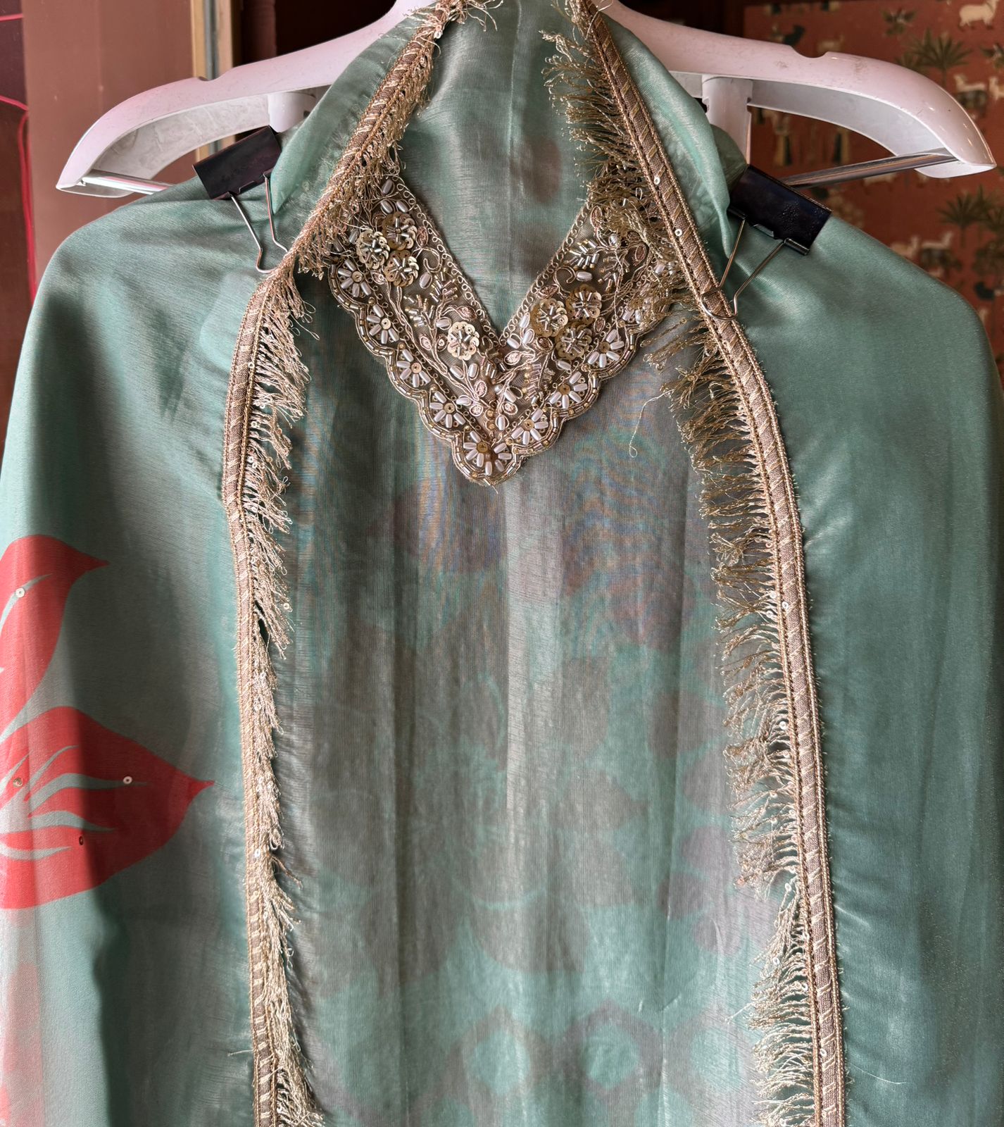 Digital printed floral tissue Unstitched shirt