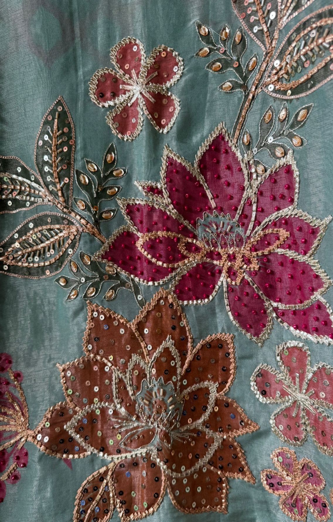 Digital printed floral tissue Unstitched shirt