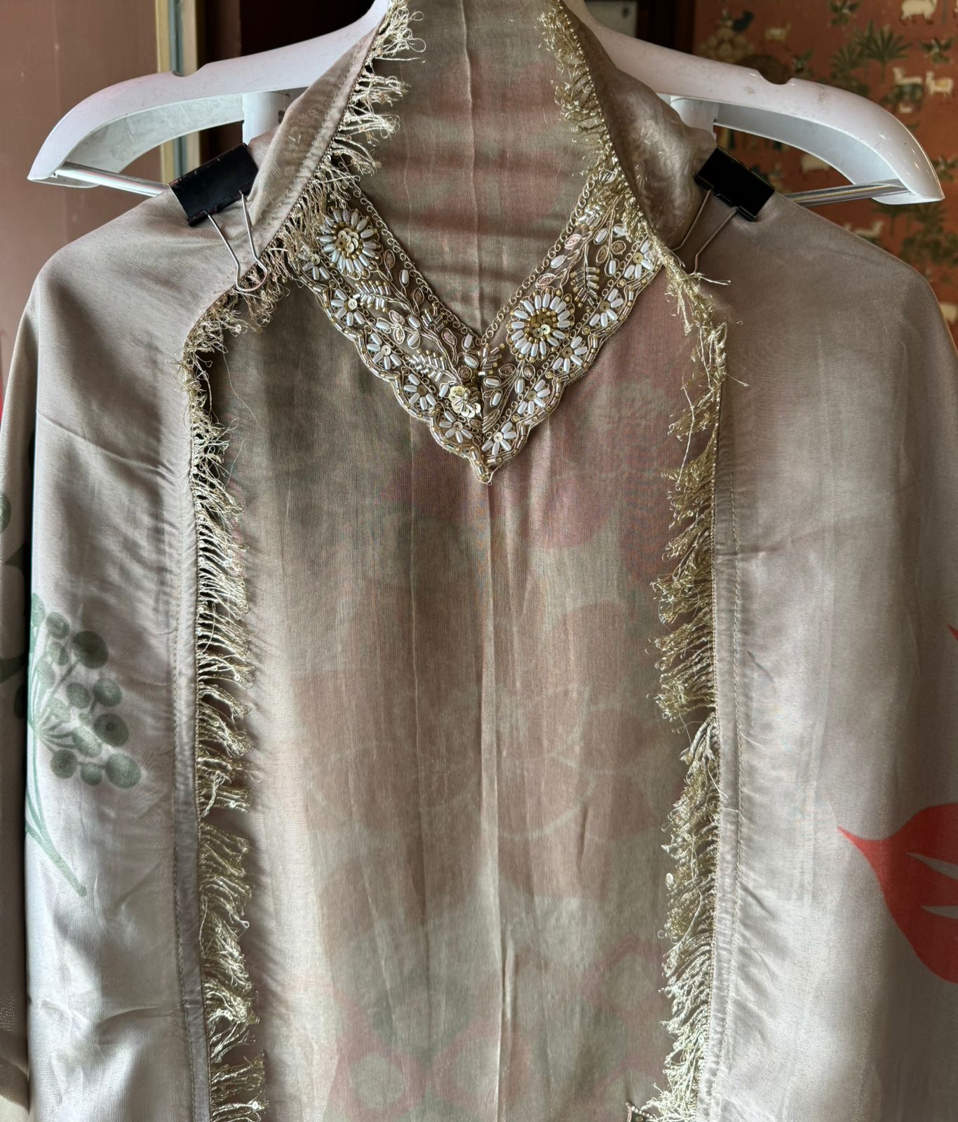 Digital printed floral tissue Unstitched shirt