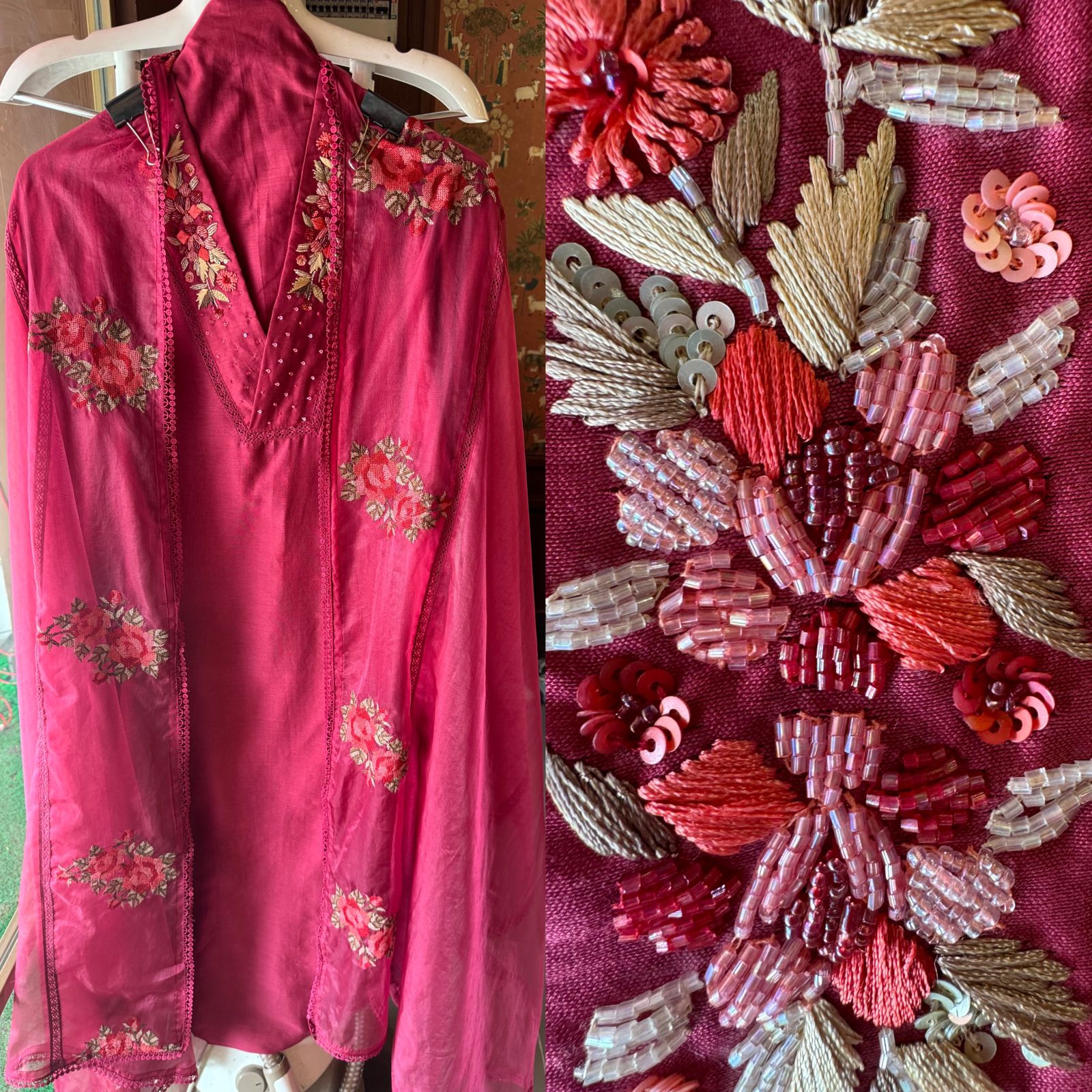 Pure cotton chanderi Unstitched kurta